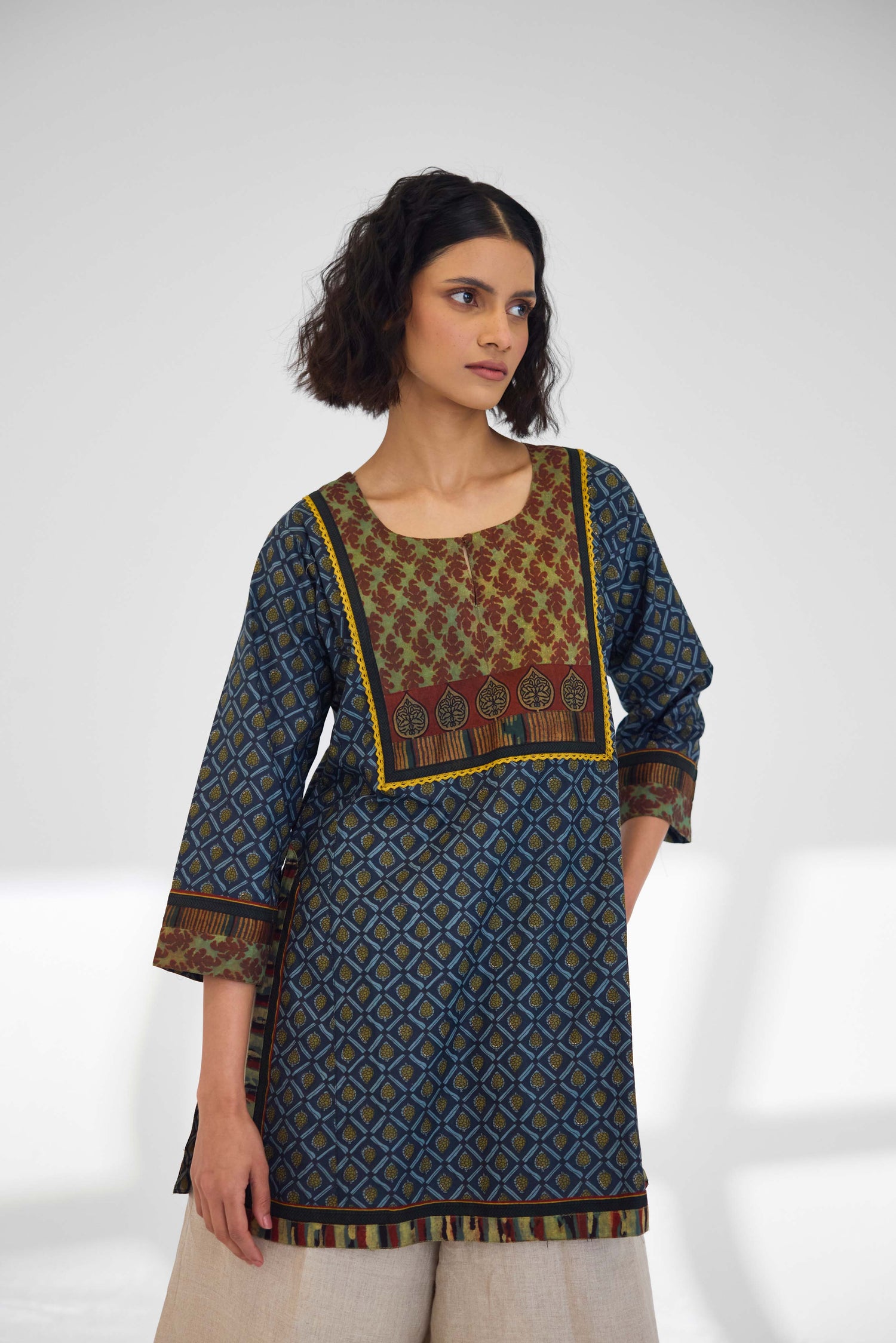 Rozana Kurti Dark Teal Blue (9926578274603)