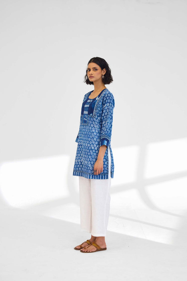 Rozana Kurti Blue Off White (9926586007851)