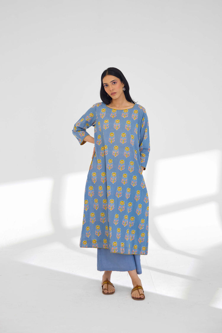 Ora Kurta Steel Blue (9926463127851)