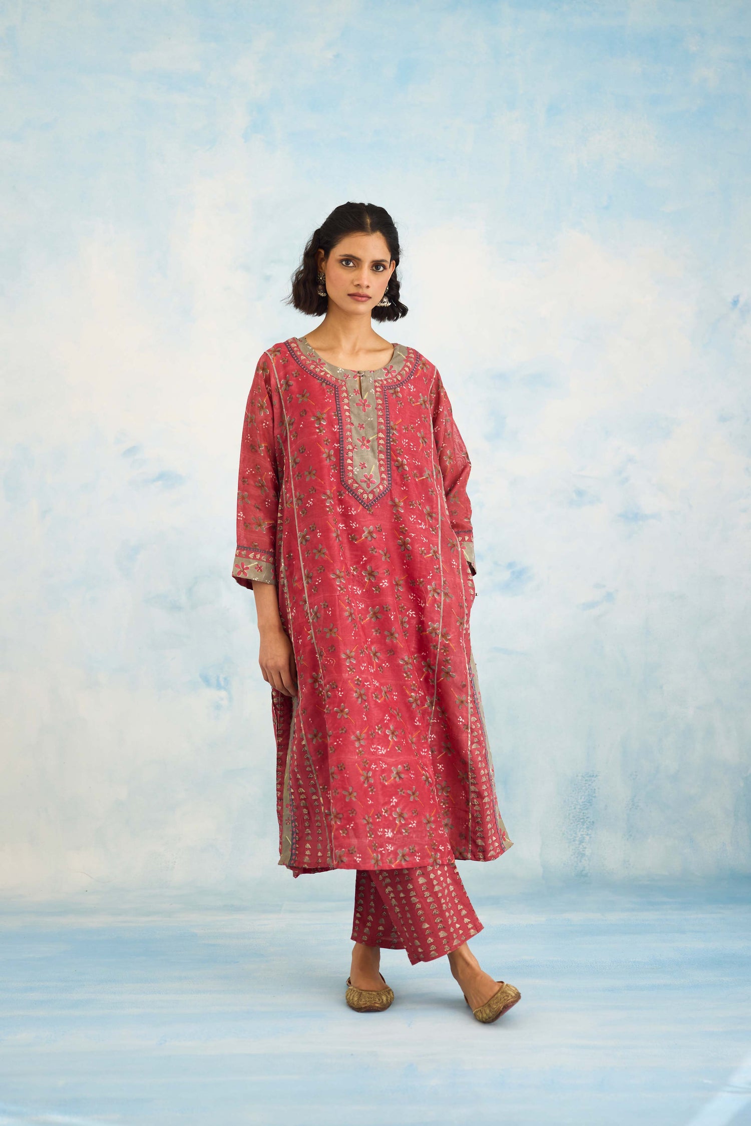 Adya Kurta Dark Peach Grey (9925430935851)