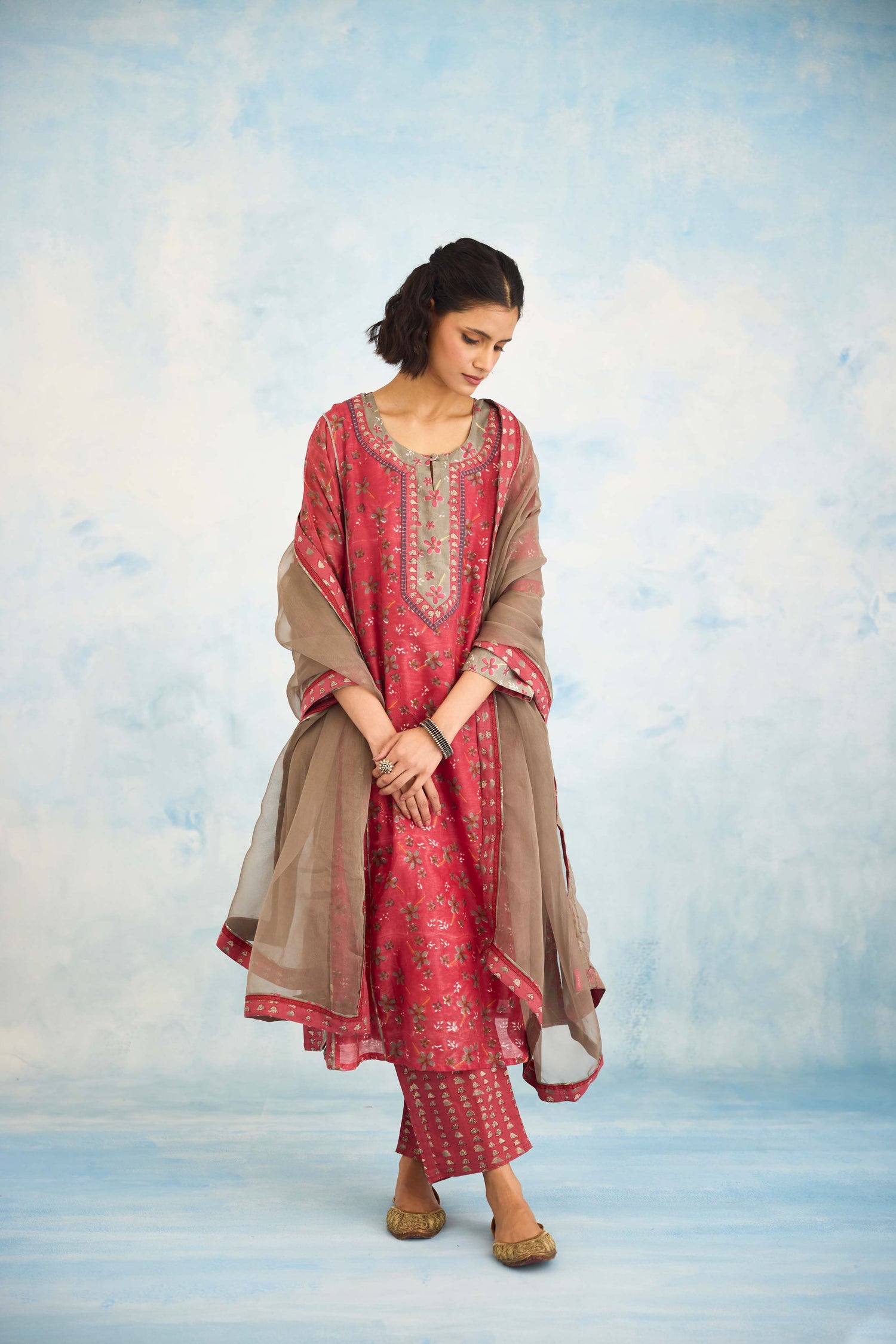 Adya Kurta Dark Peach Grey (9925430935851)