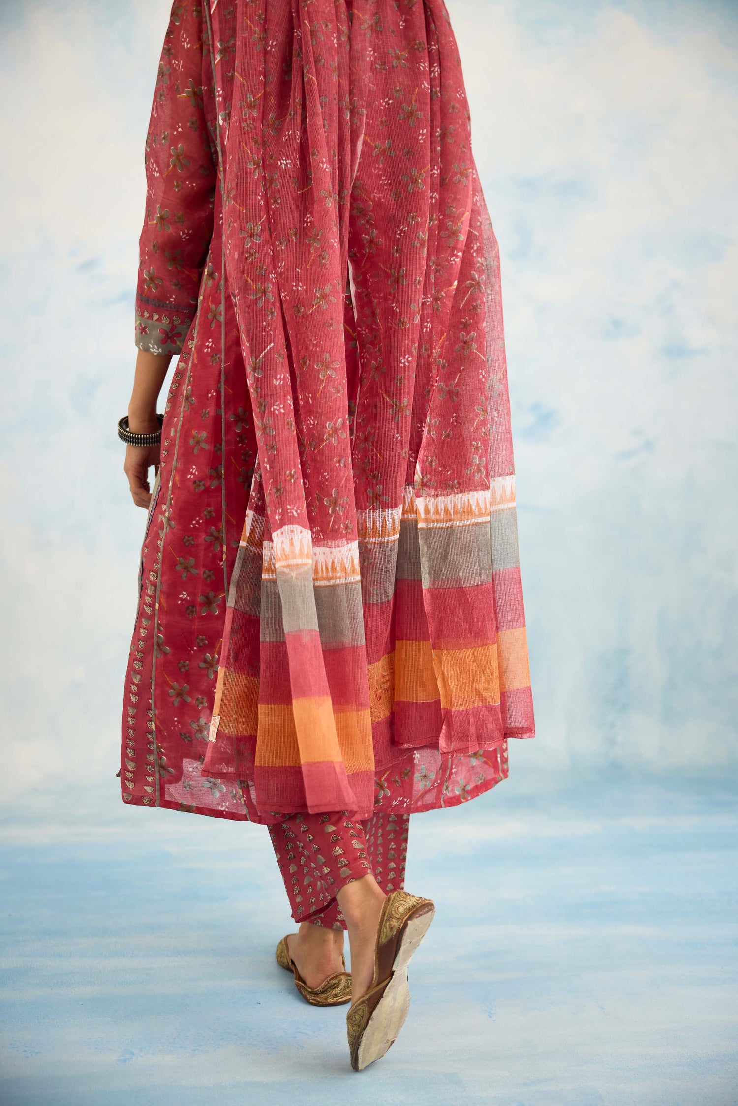 Rozana Kota Dupatta Dark Peach (9925479334187)