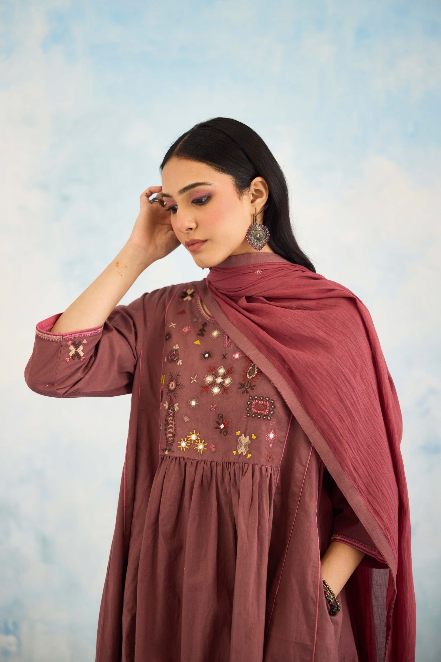 Dreamy Dupatta Plum (9926440124715)