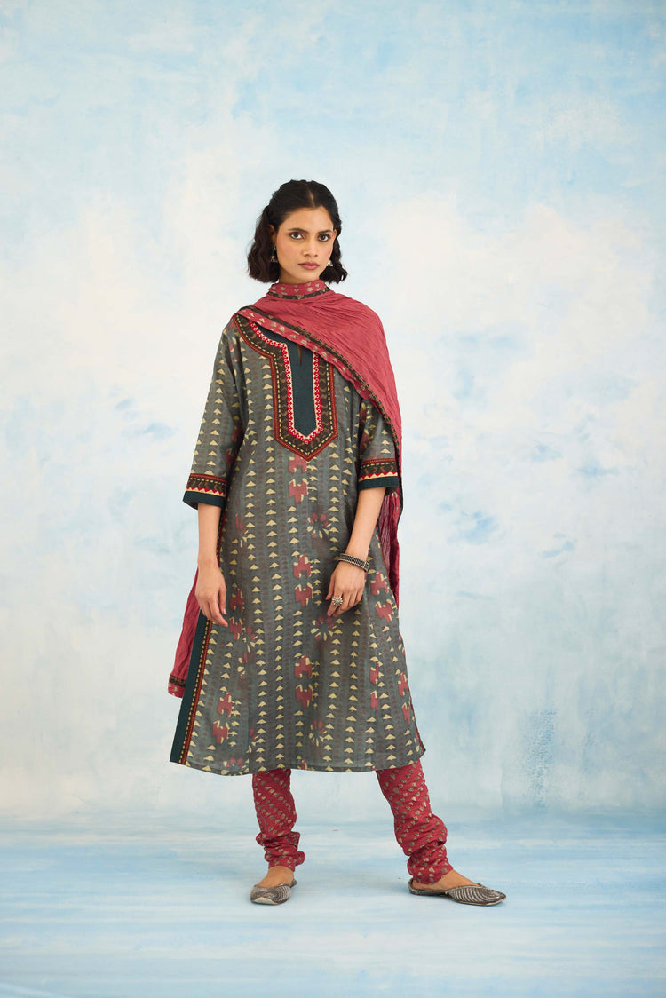 Rozana Kurta Teal Beige (9926250791211)