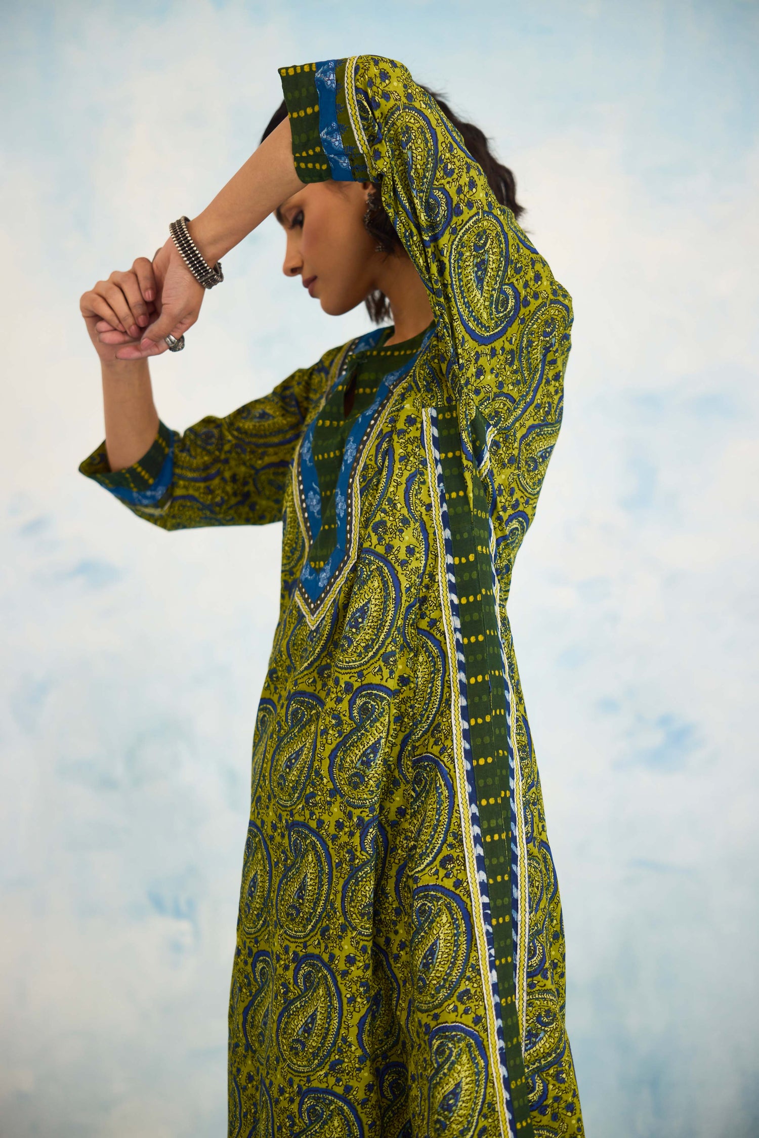 Anu Kurta Green Blue (9925589762347)