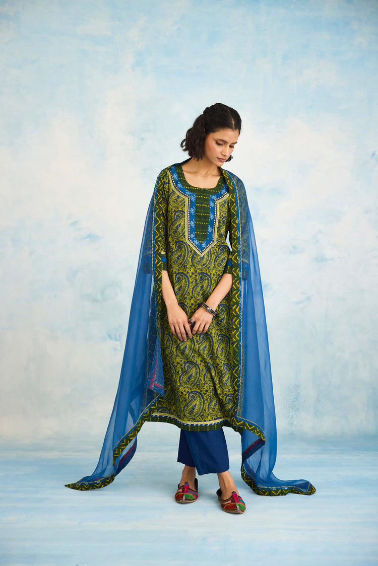 Anu Kurta Green Blue (9925589762347)