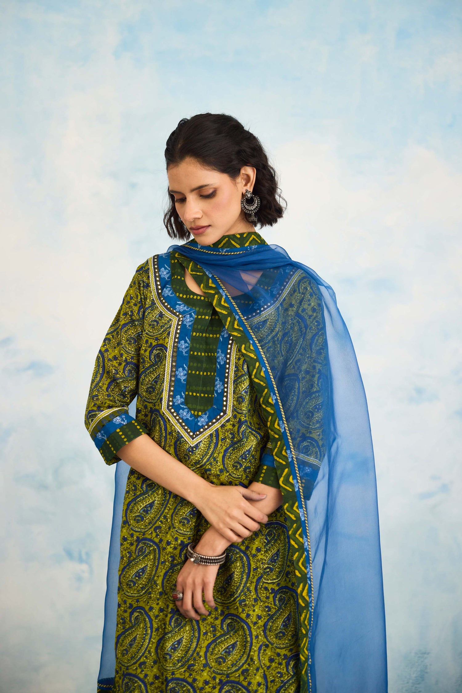 Medh Dupatta Blue (9925602541867)