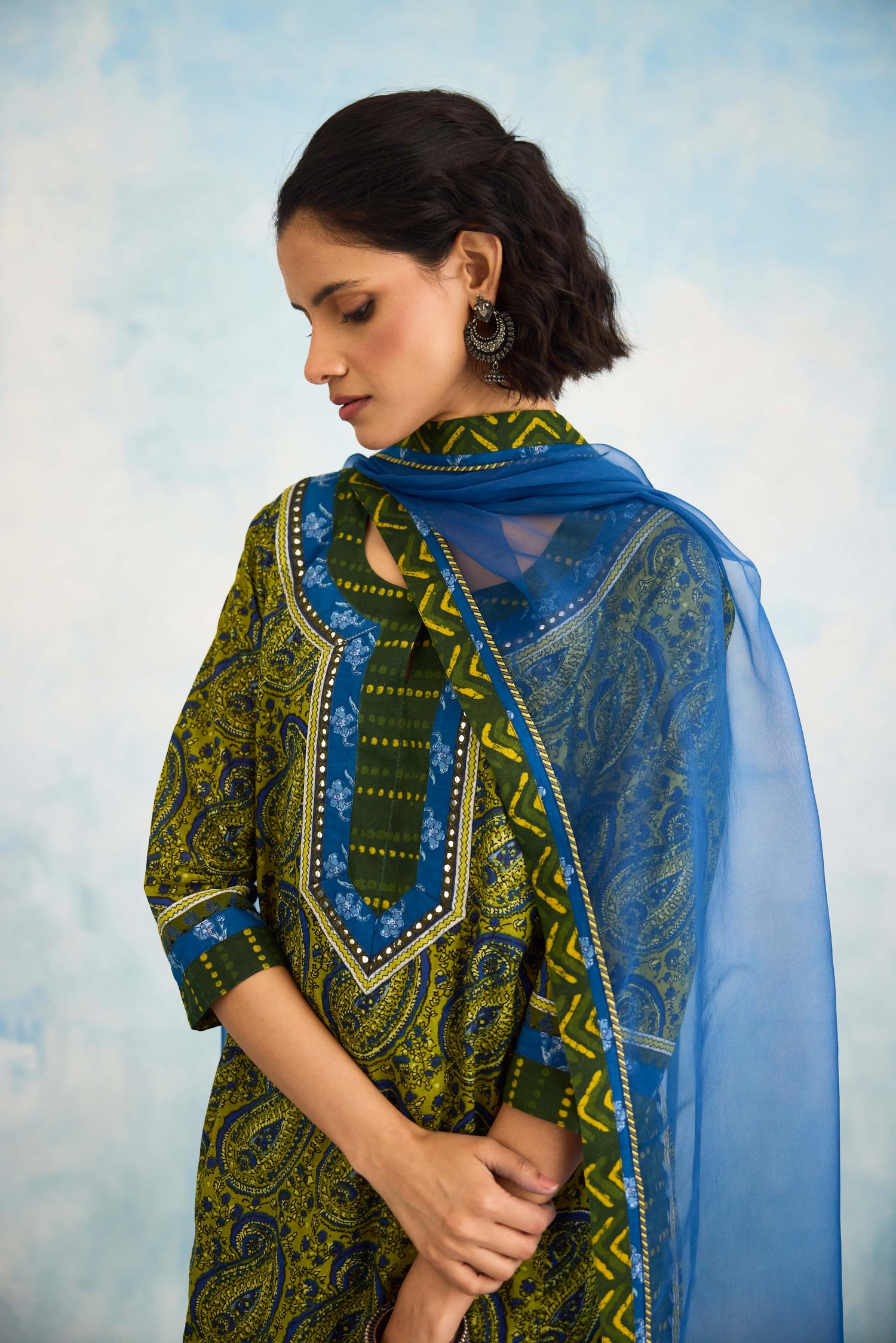 Medh Dupatta Blue (9925602541867)