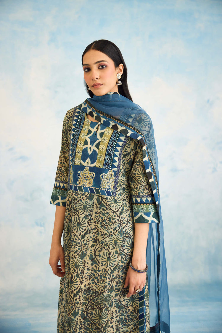 Medh Dupatta Blue (9925677154603)