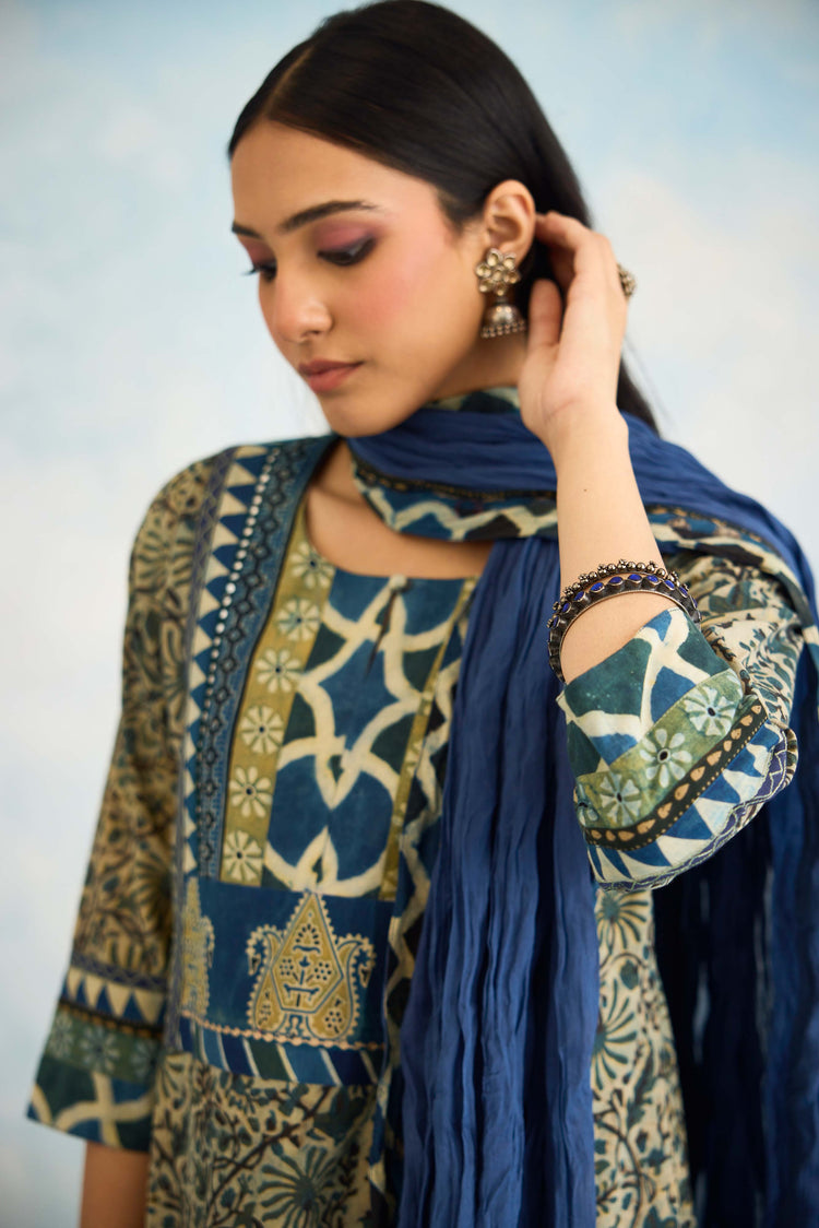 Rozana Dupatta Blue (9925679841579)