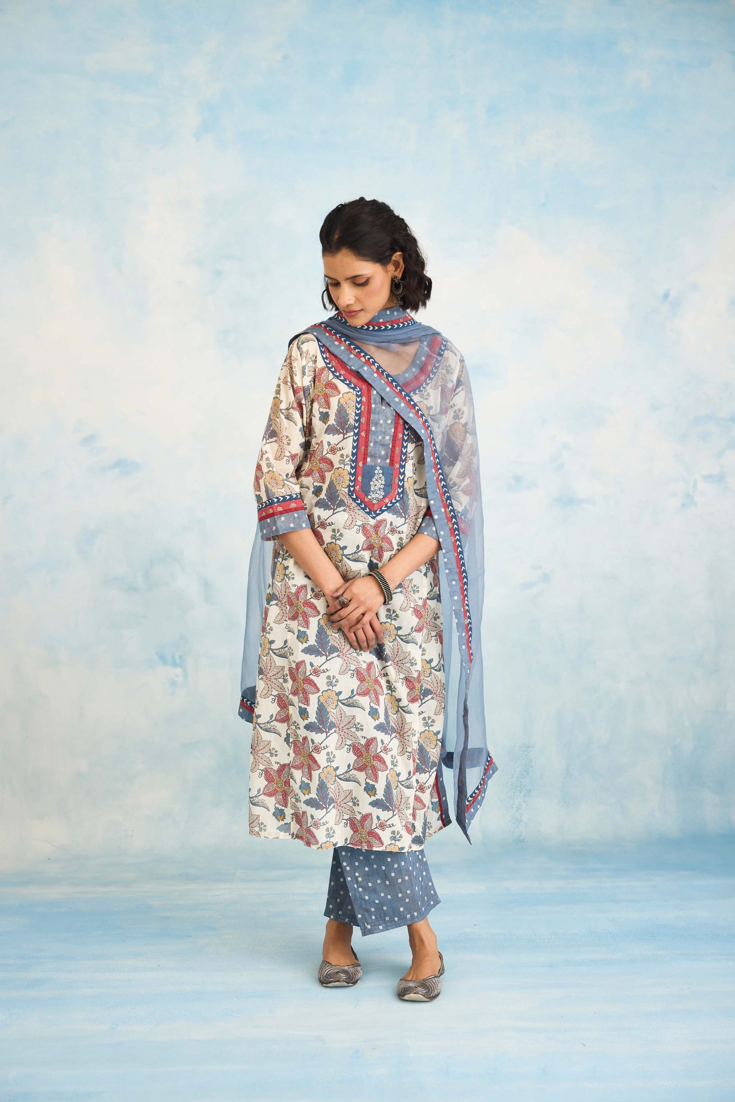 Medh Dupatta Blue Grey (9925368152363)