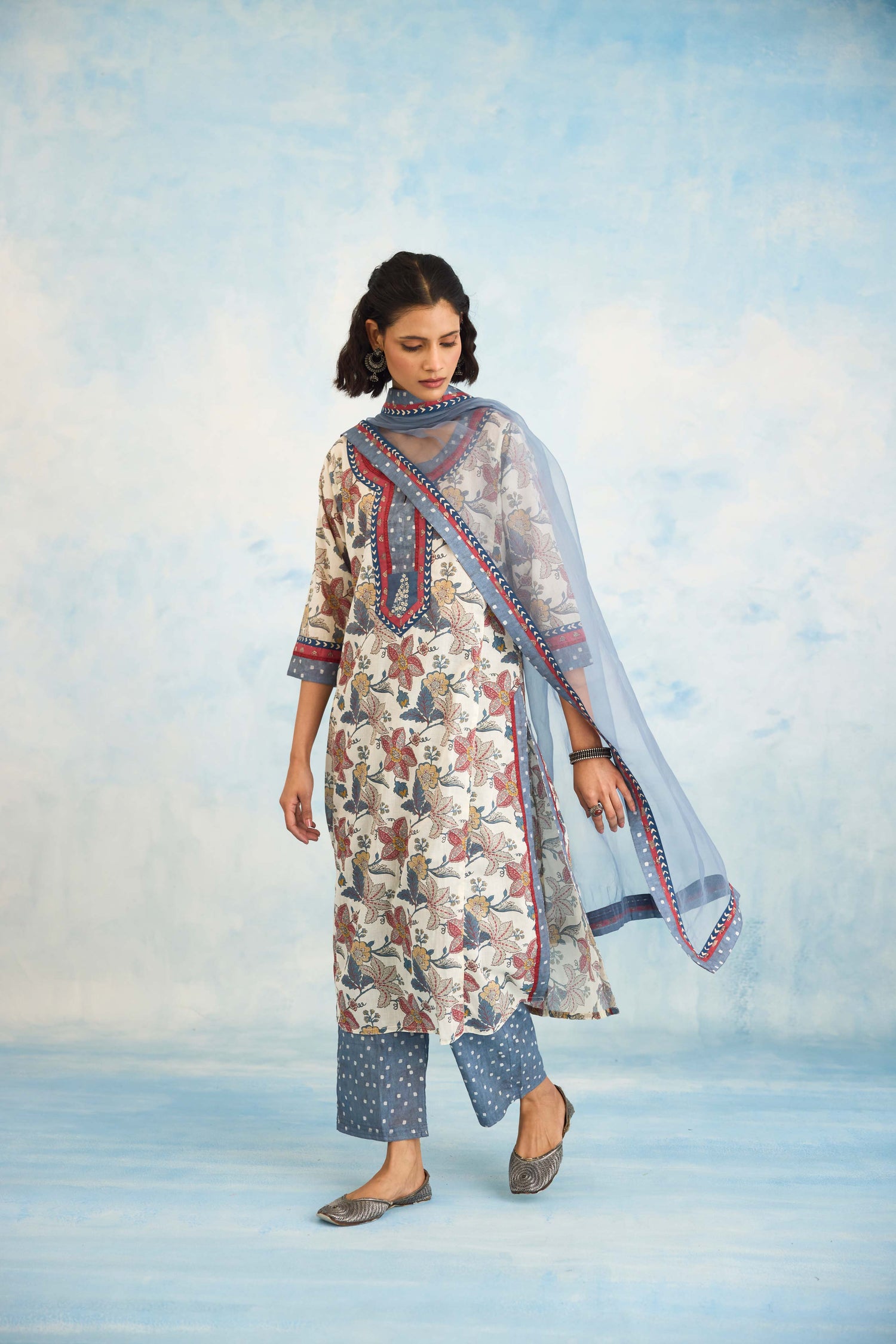 Medh Dupatta Blue Grey (9925368152363)