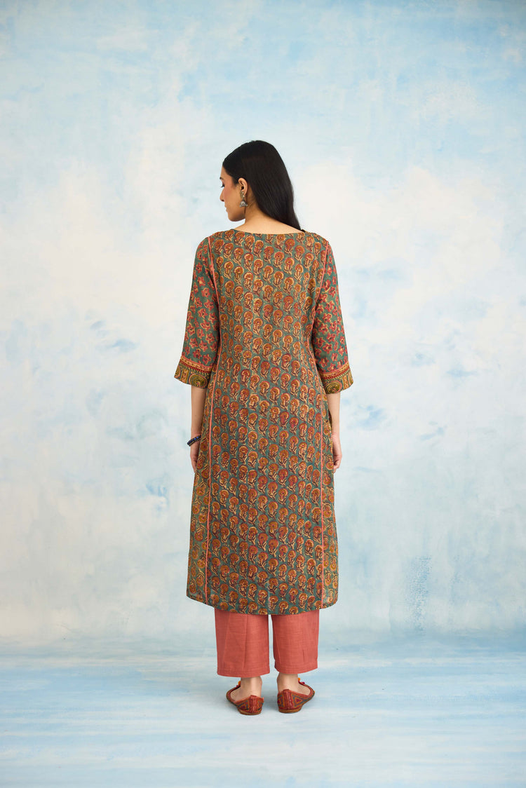 Rozana Kurta Teal Pink (9926112280875)