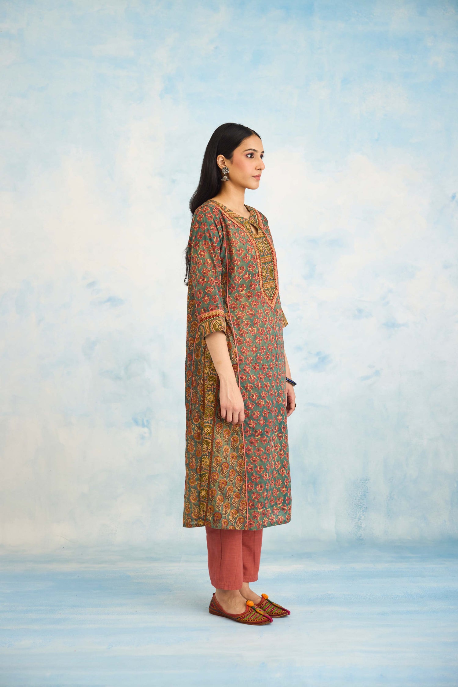 Rozana Kurta Teal Pink (9926112280875)