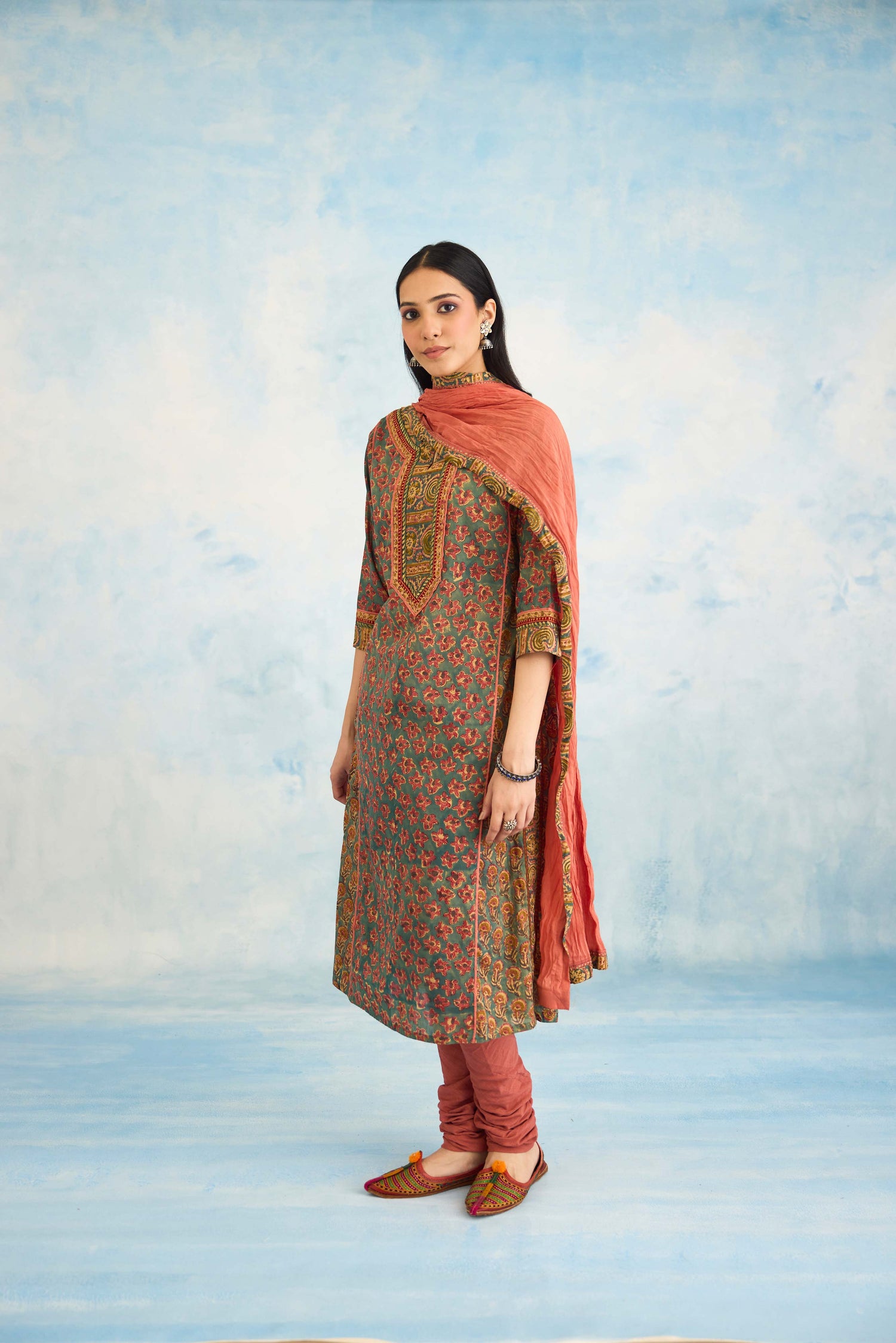 Rozana Kurta Teal Pink (9926112280875)