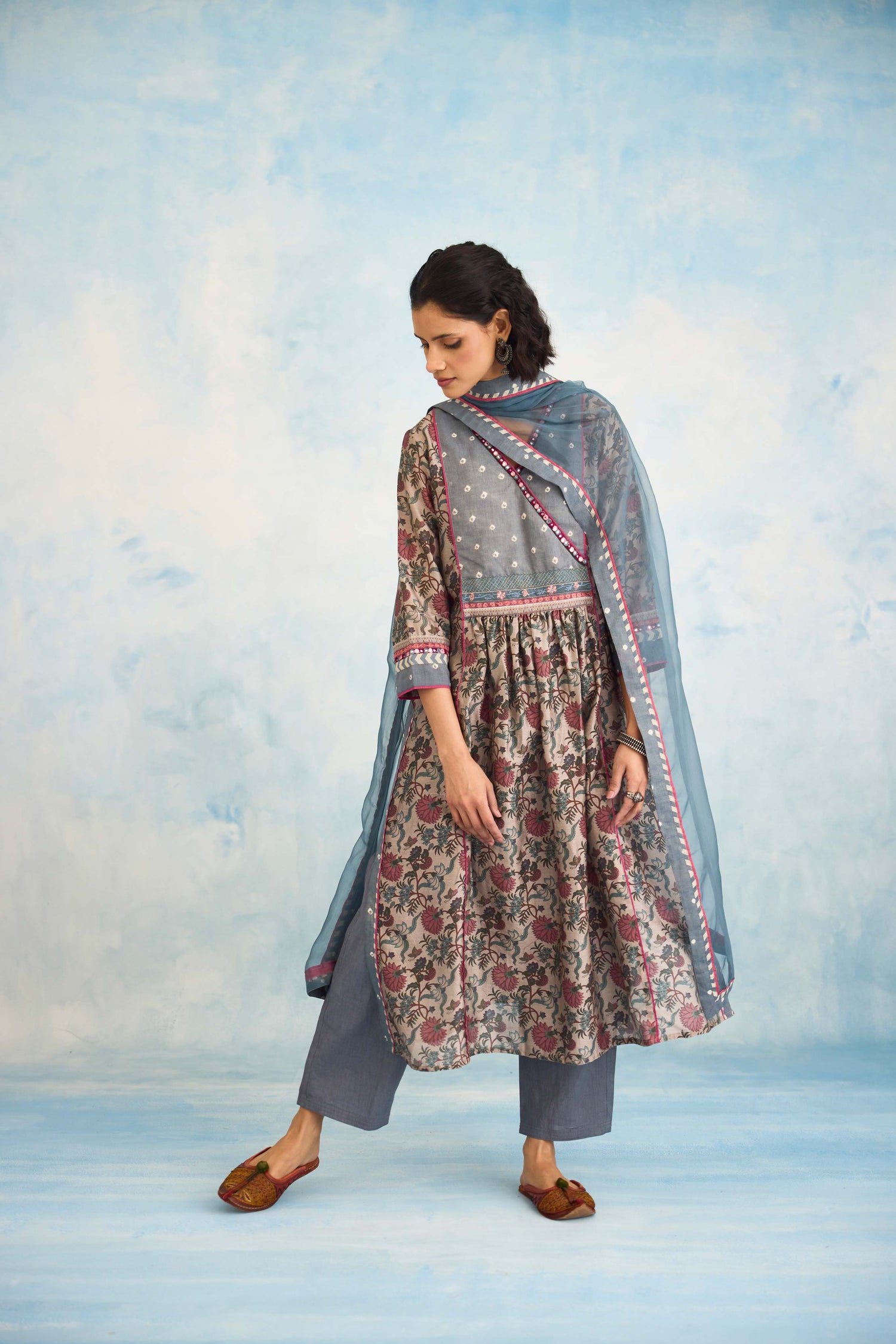 Medh Dupatta Grey (9926292635947)