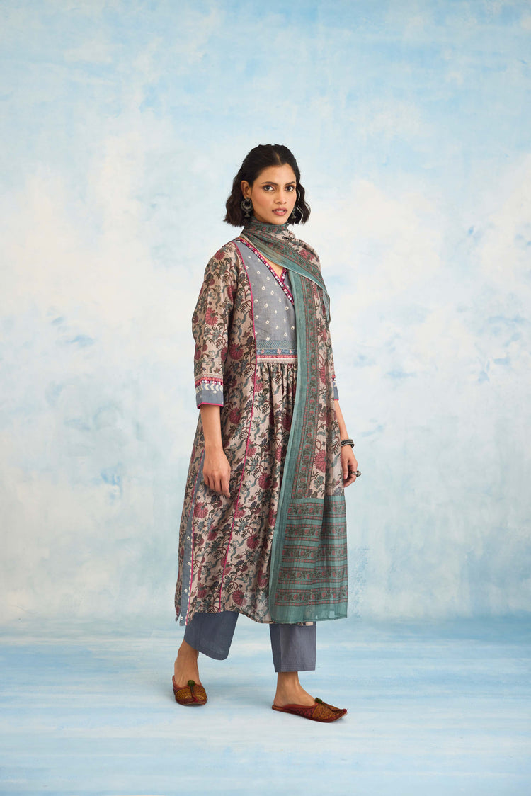 Banjara Kurta Grey Plum (9926289293611)