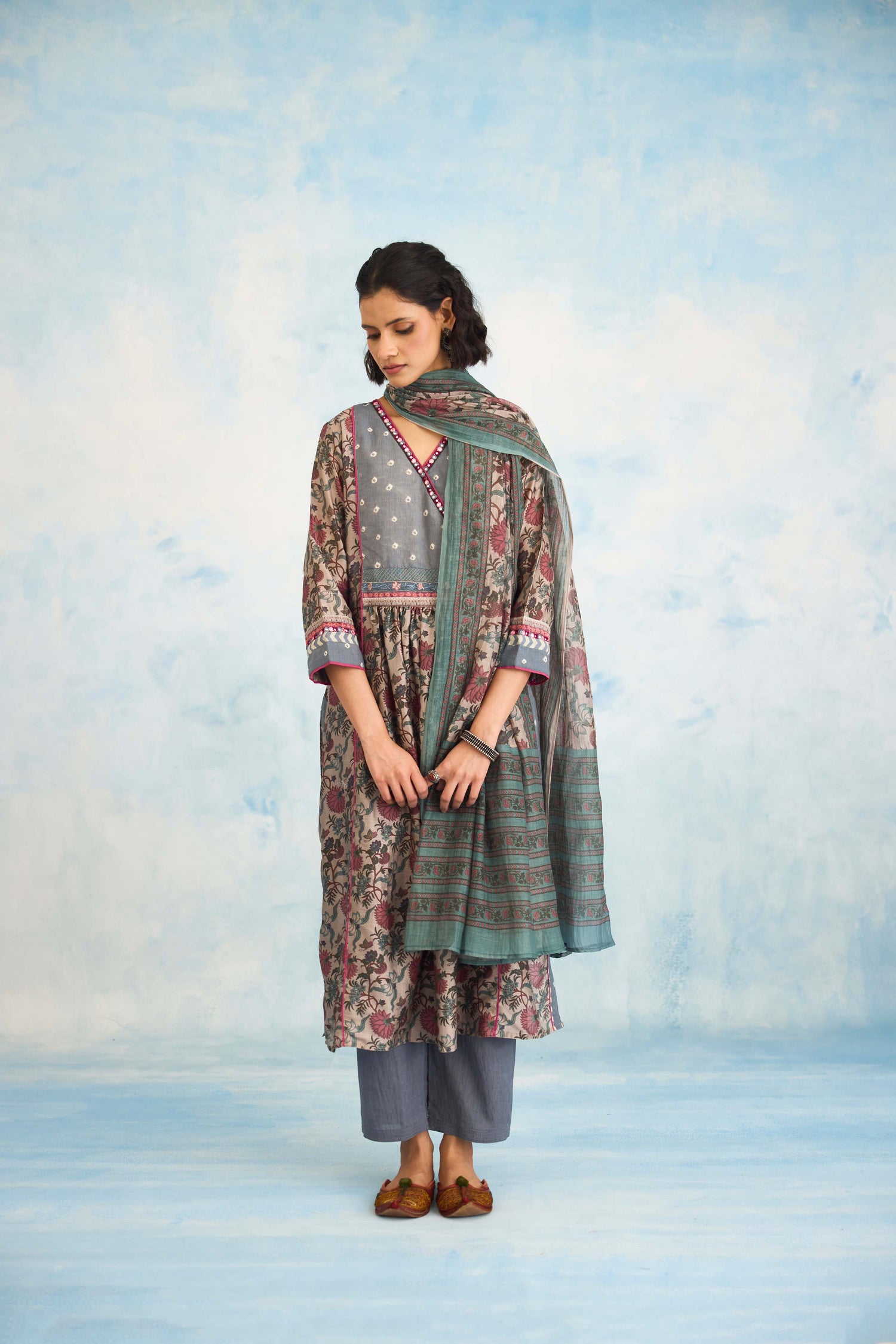 Banjara Kurta Grey Plum (9926289293611)