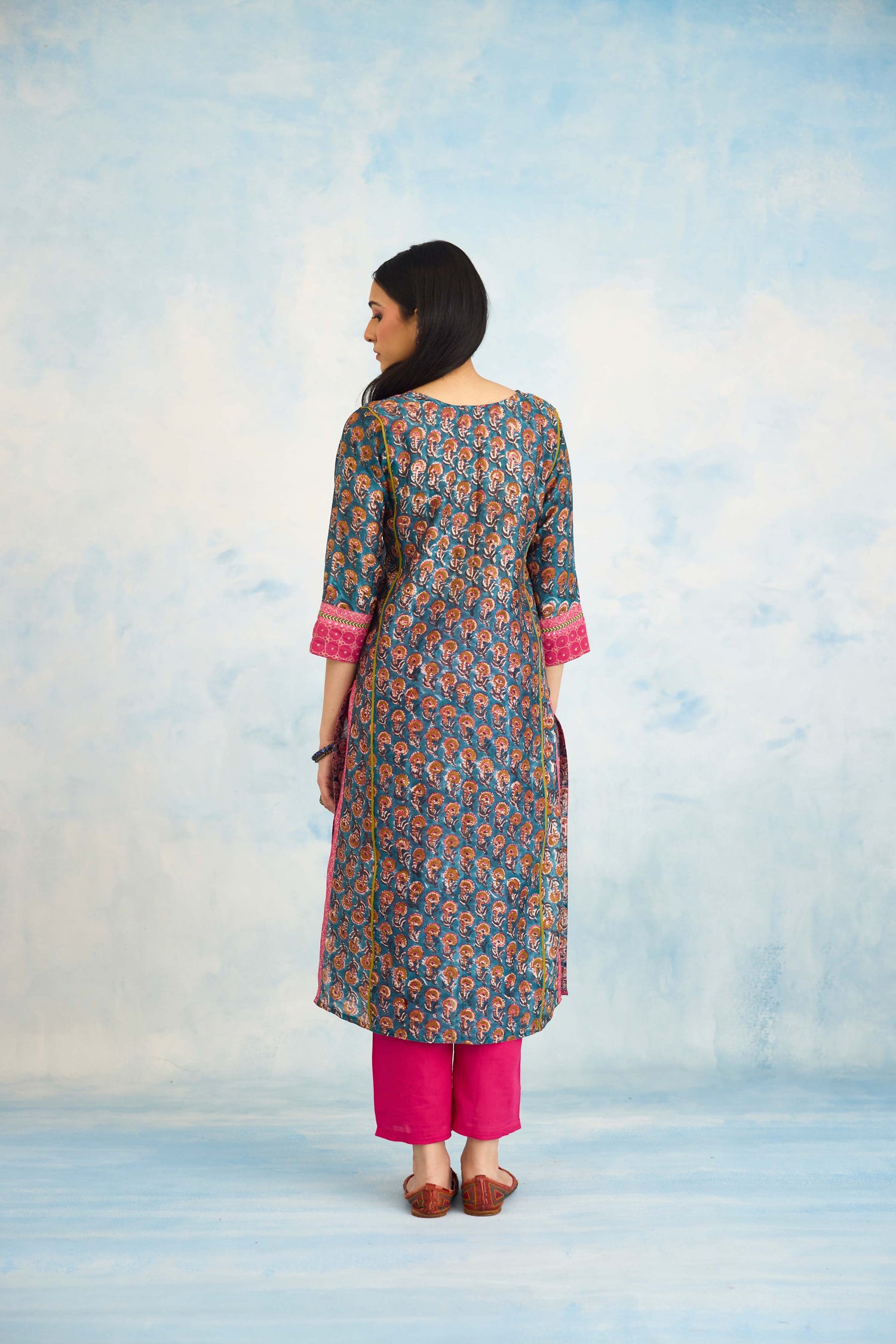 Rozana Kurta Blue Pink (9926134399275)