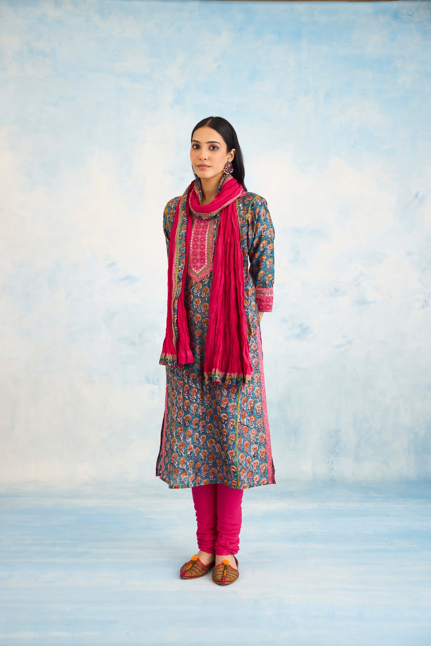 Rozana Kurta Blue Pink (9926134399275)