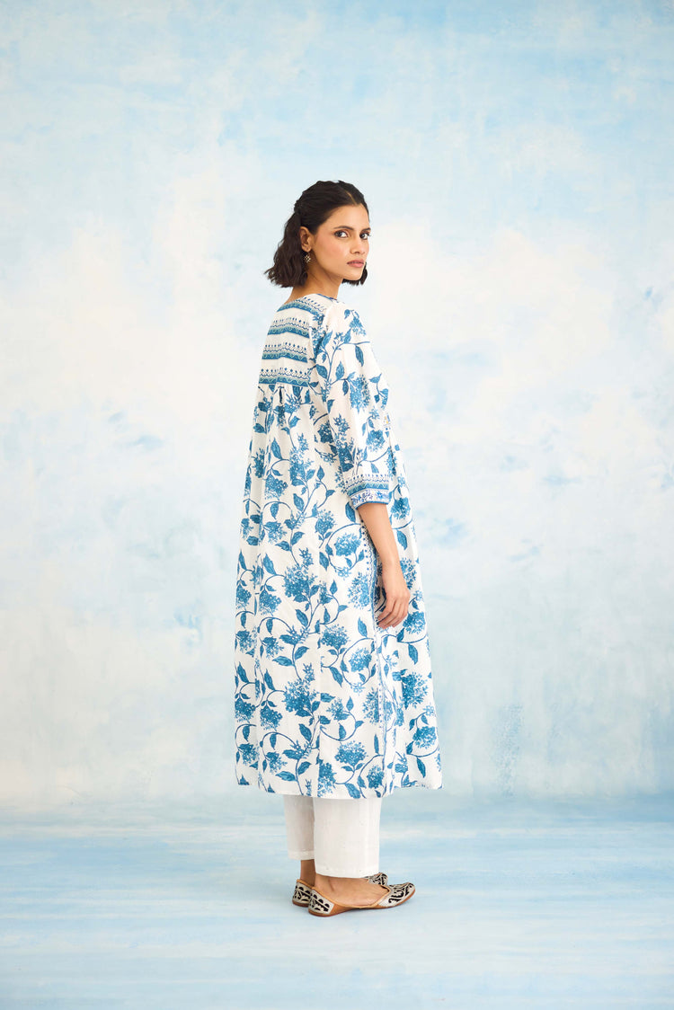 Meera Kurta White Blue (9925481726251)