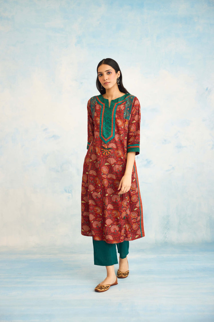 Adara Kurta Red (9924562583851)