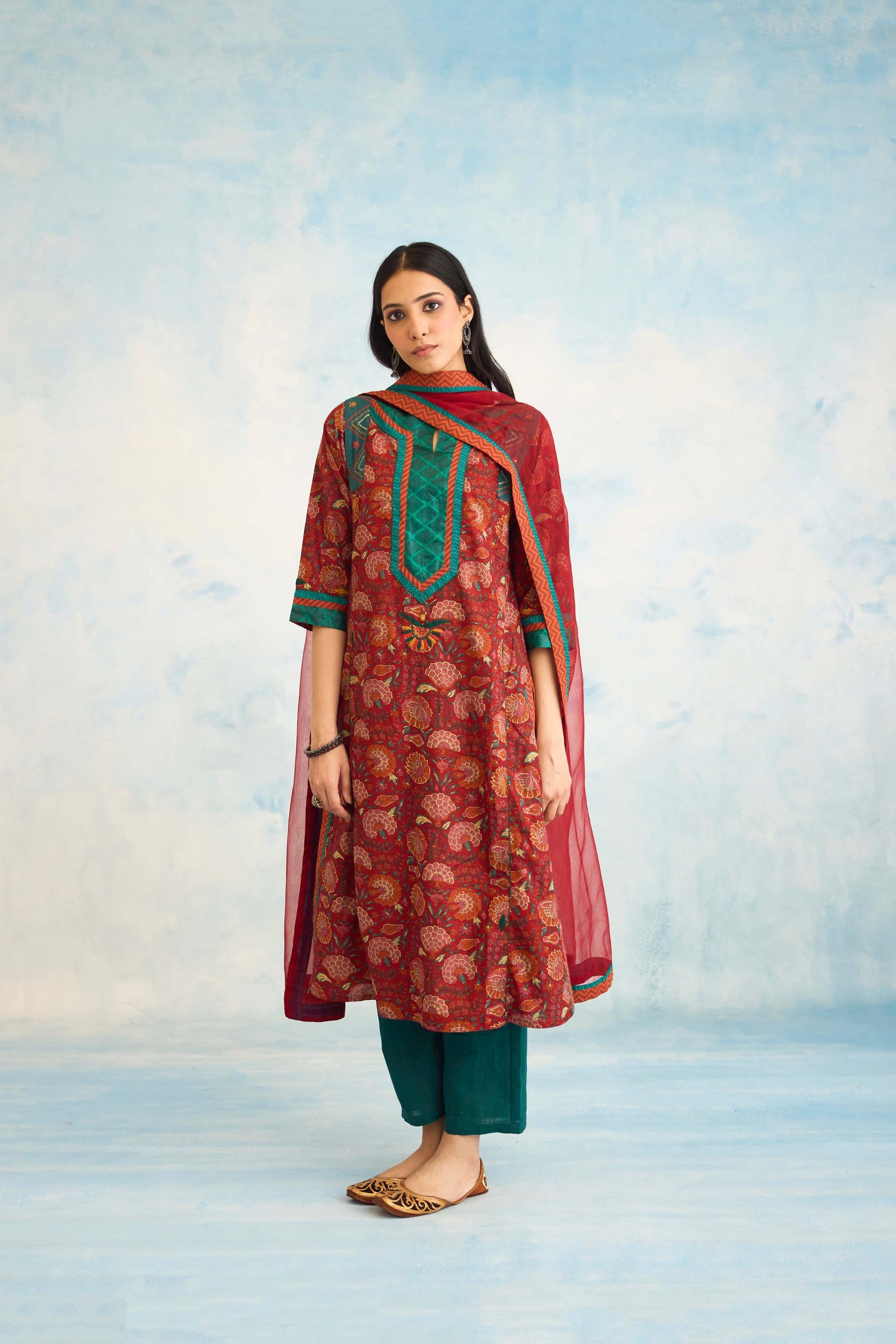 Adara Kurta Red (9924562583851)