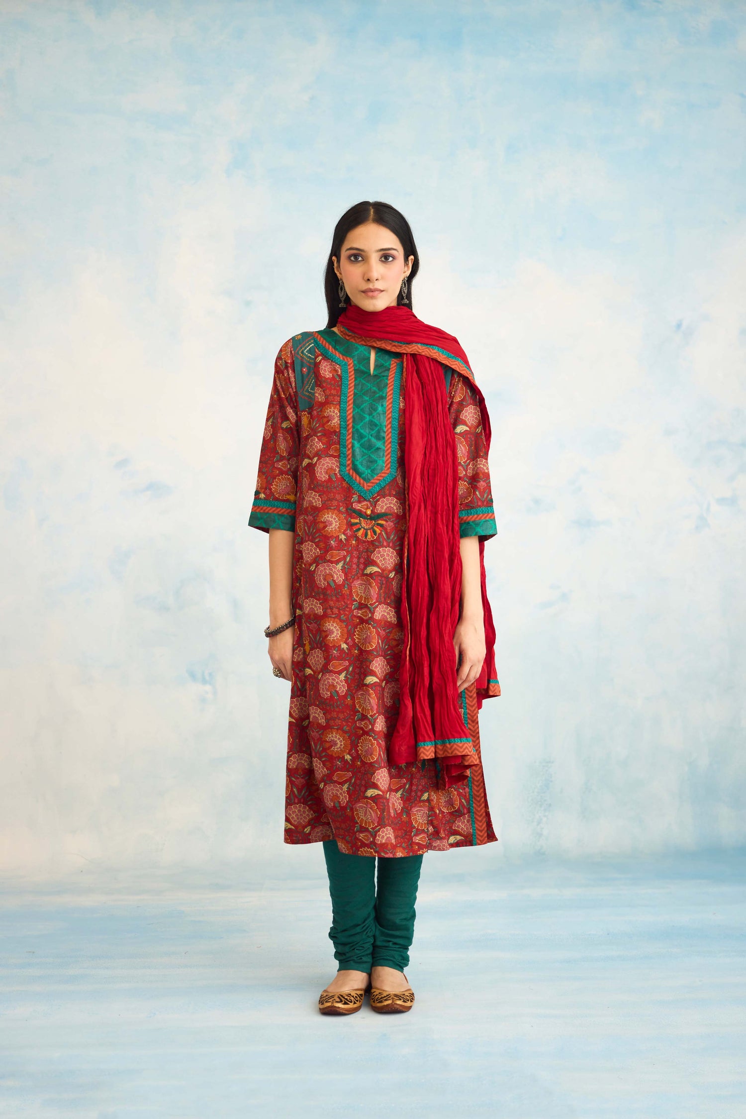 Rozana Dupatta Red (9924586701099)