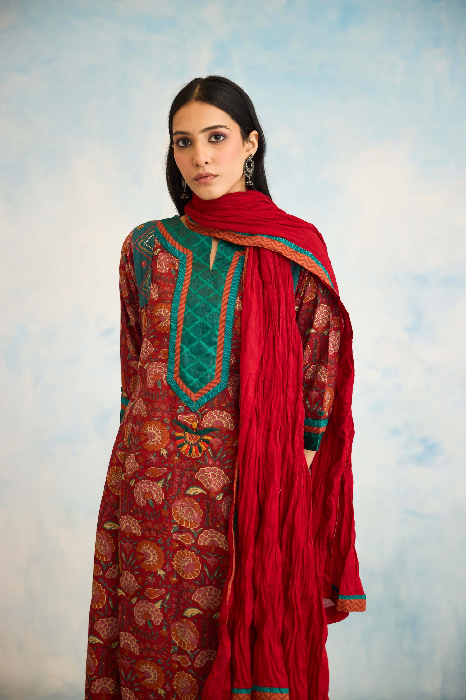 Rozana Dupatta Red (9924586701099)