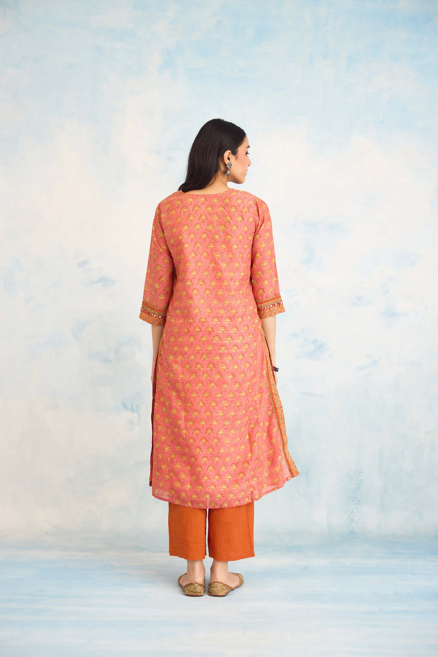 Rozana Kurta Peach Orange (9925210898731)