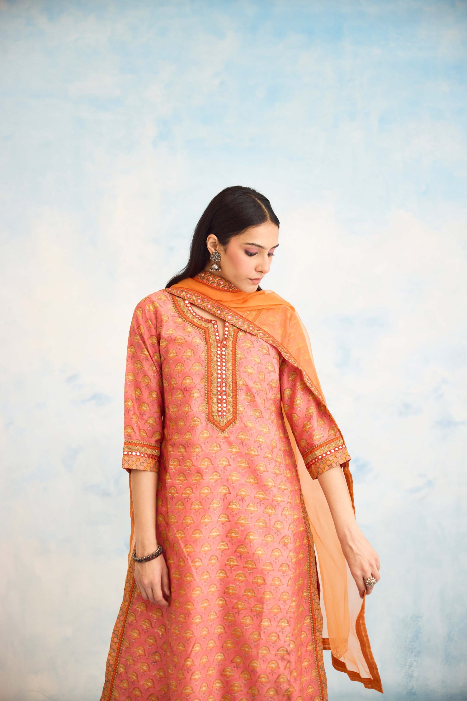 Medh Dupatta Rust (9925304877355)