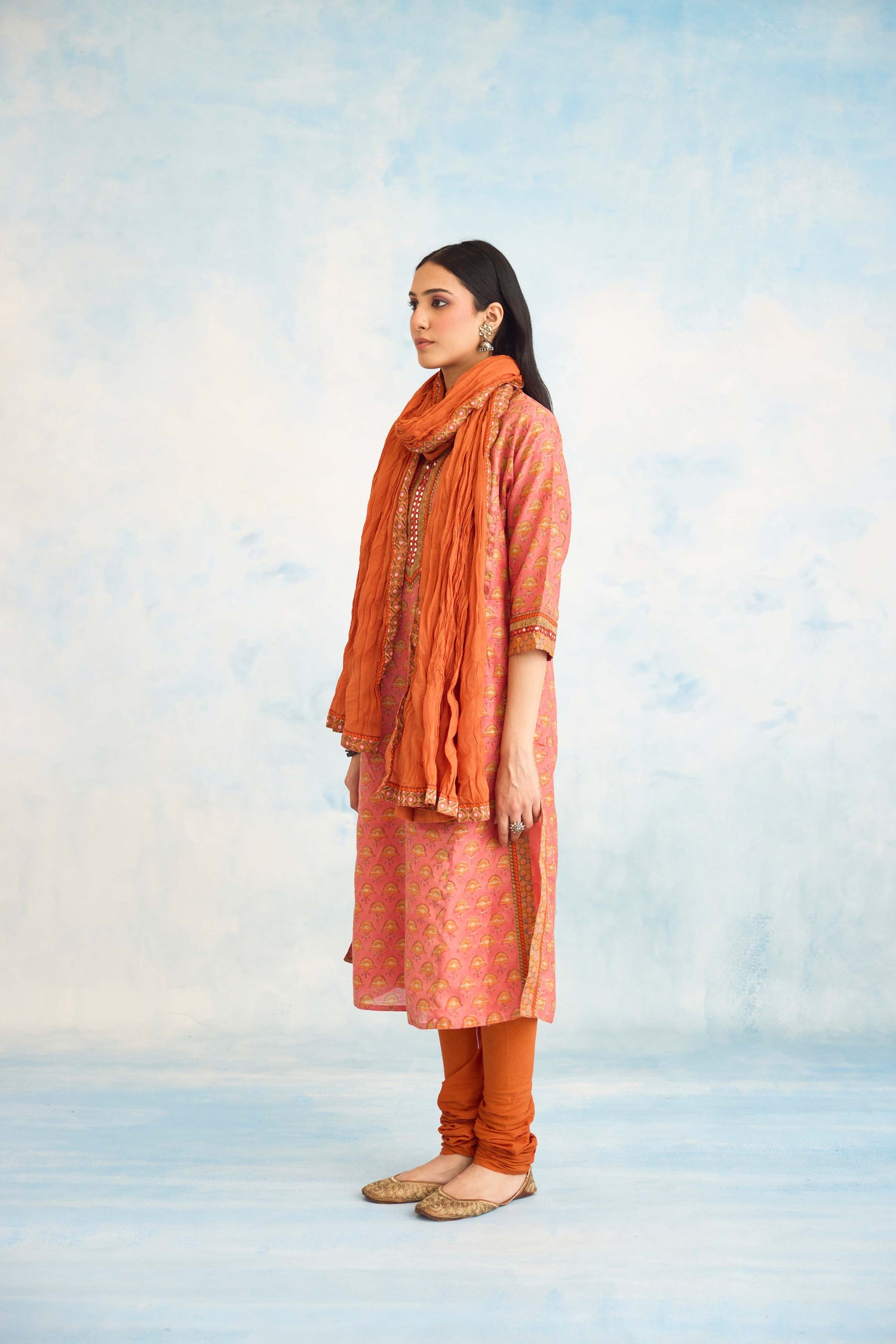 Rozana Kurta Peach Orange (9925210898731)