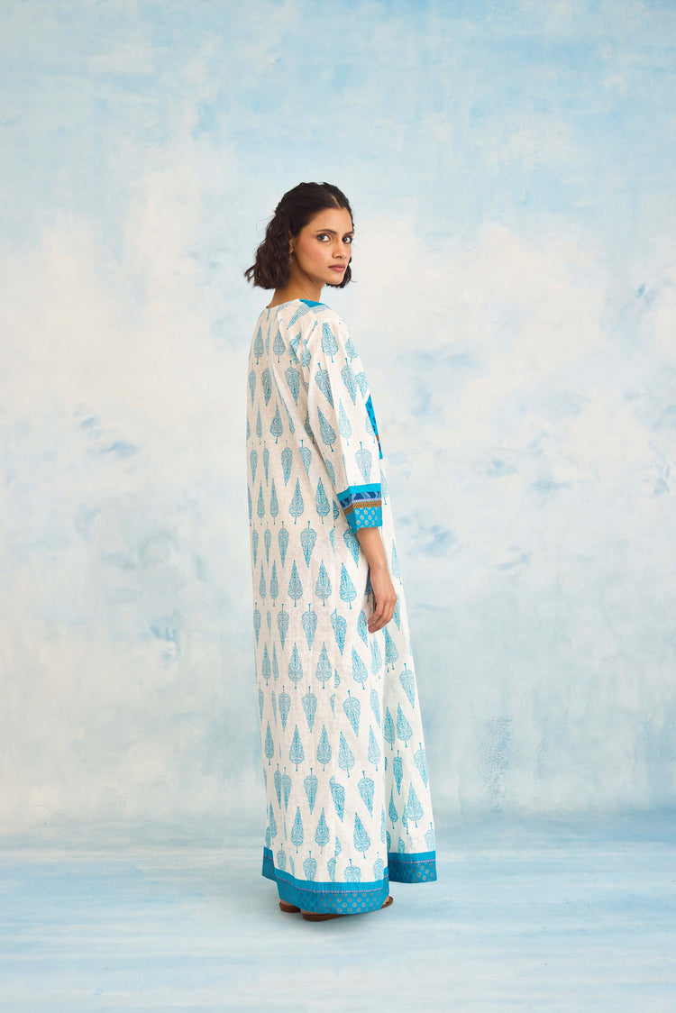 Rozana Caftan Cream Blue (9926597574955)