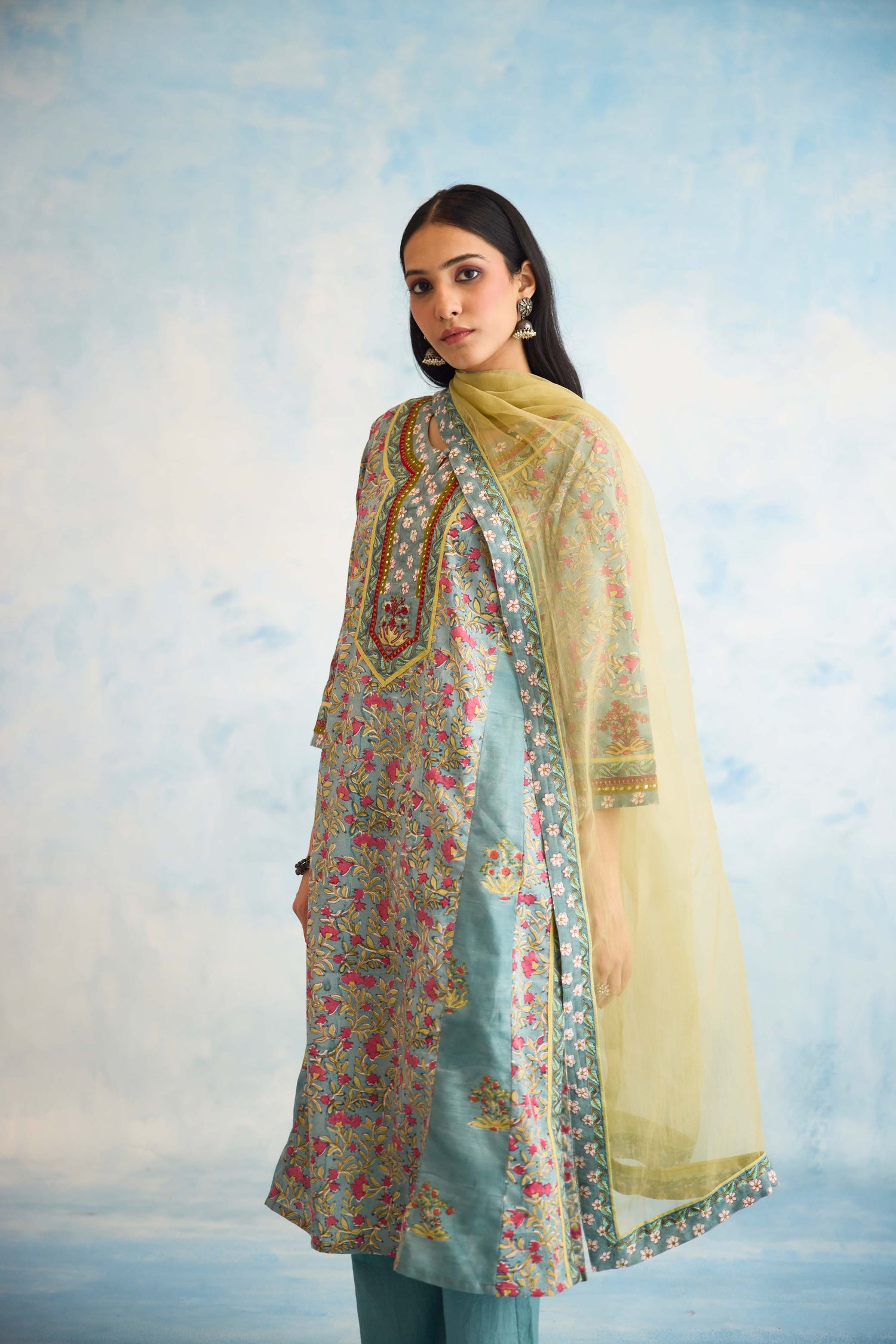 Medh Dupatta Pista Green (9925416419627)