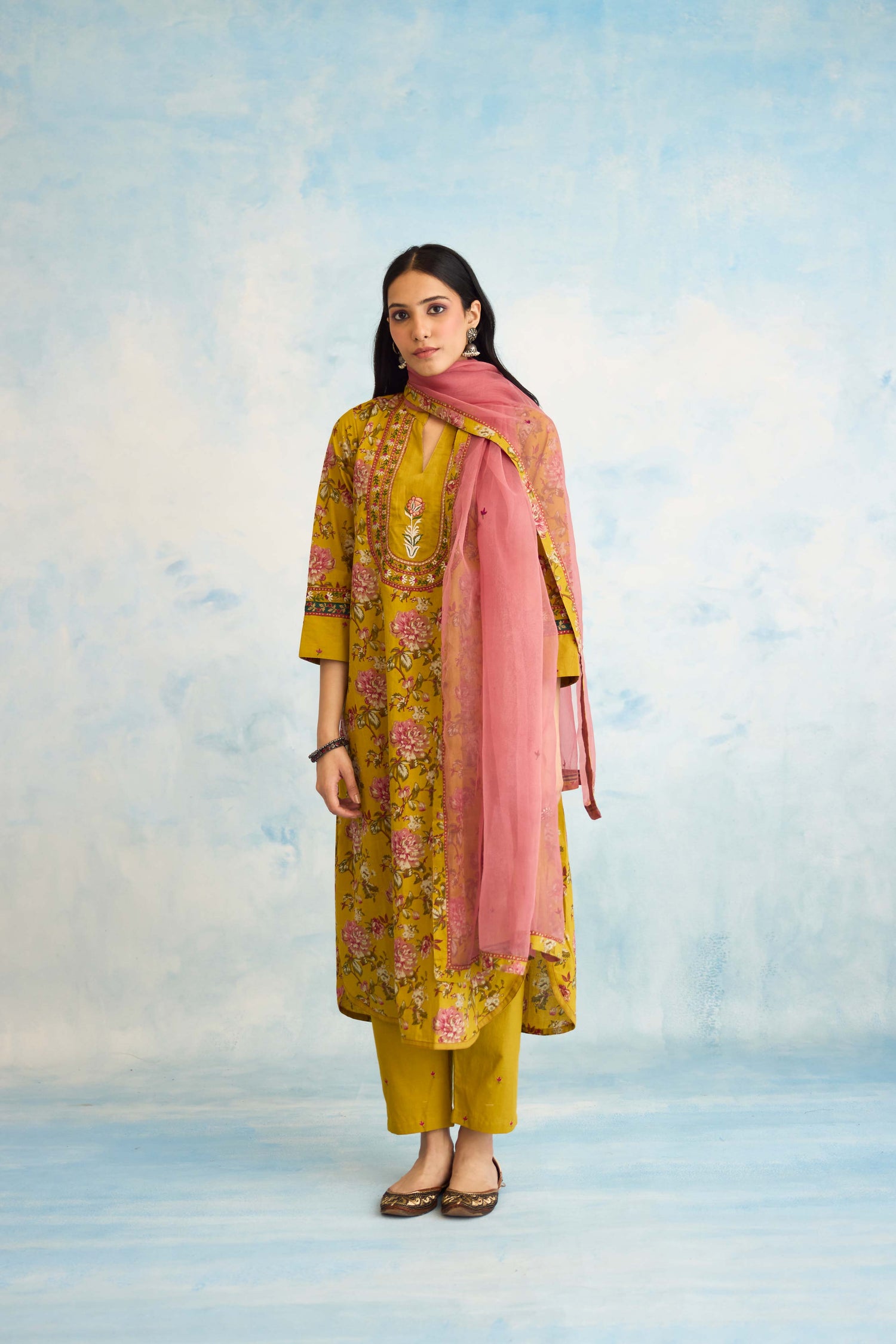 Meher Kurta Ochre Blush Pink (9926437273899)