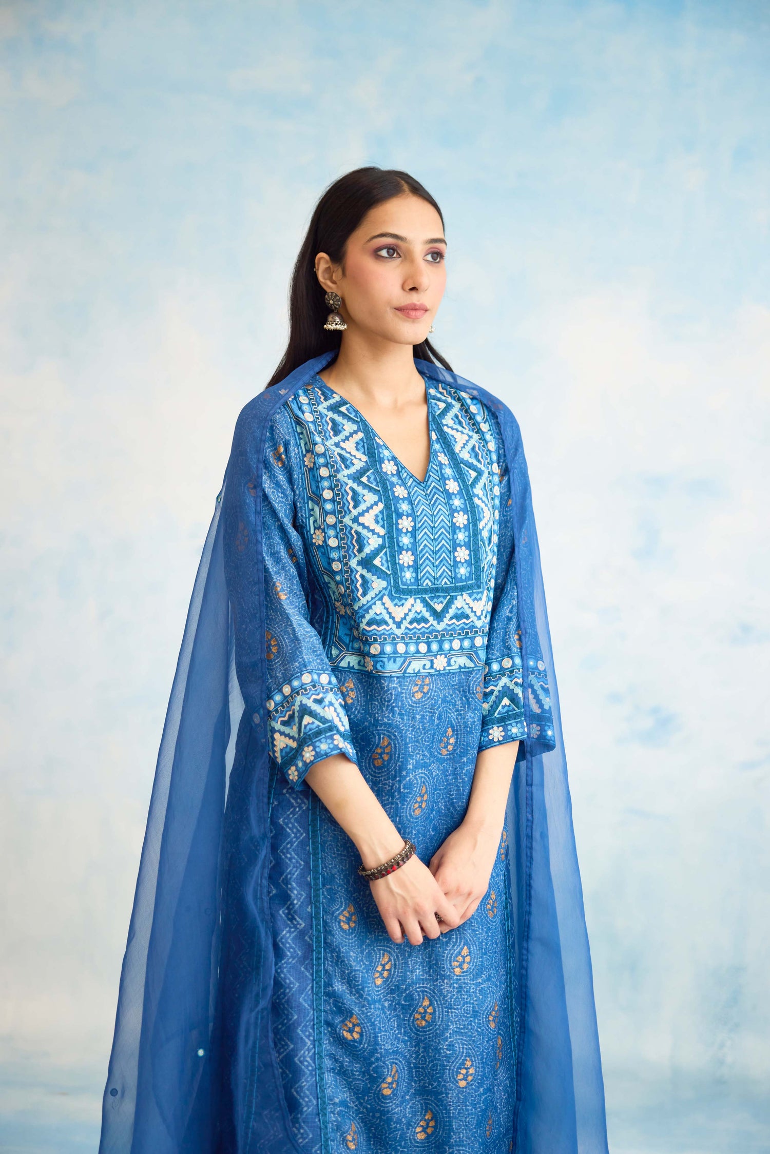 Tulsi  Dupatta Blue (9926212059435)