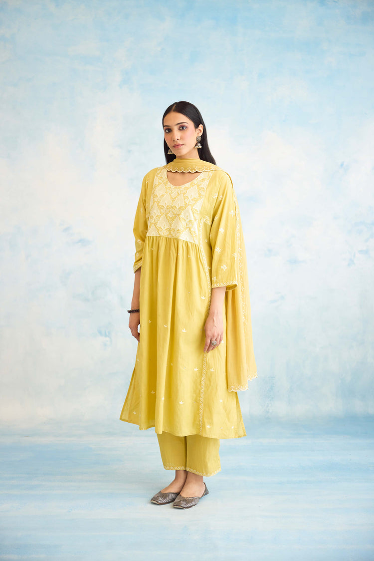 Meera Kurta Yellow (9926446317867)