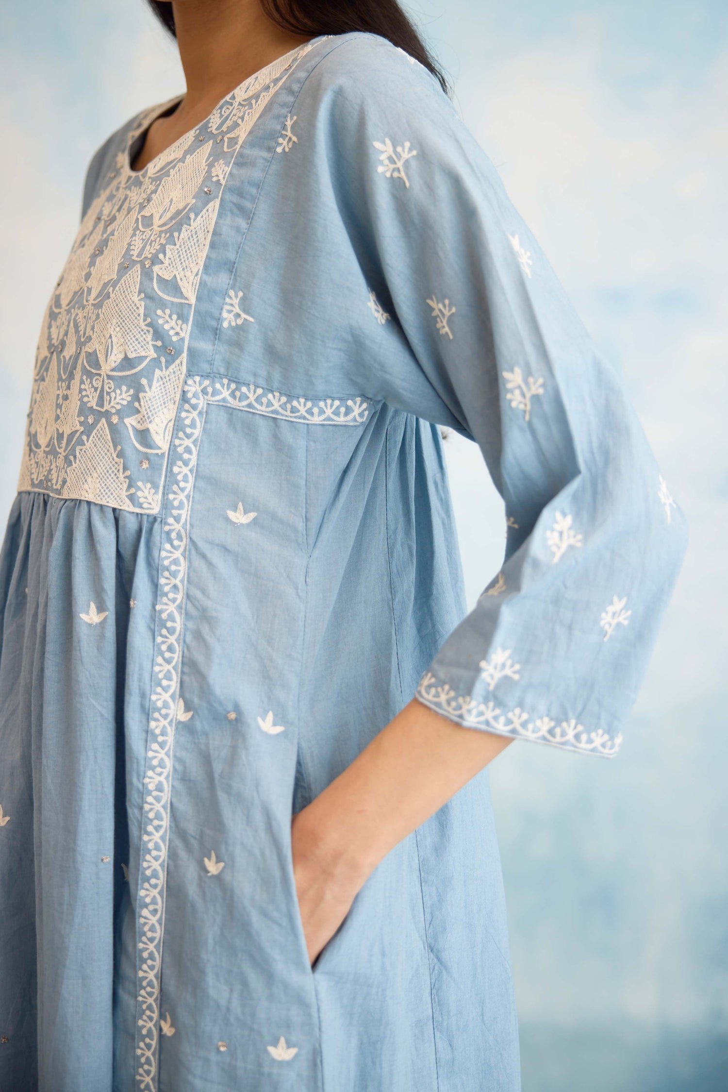 Meera Kurta Light Blue (9926444876075)