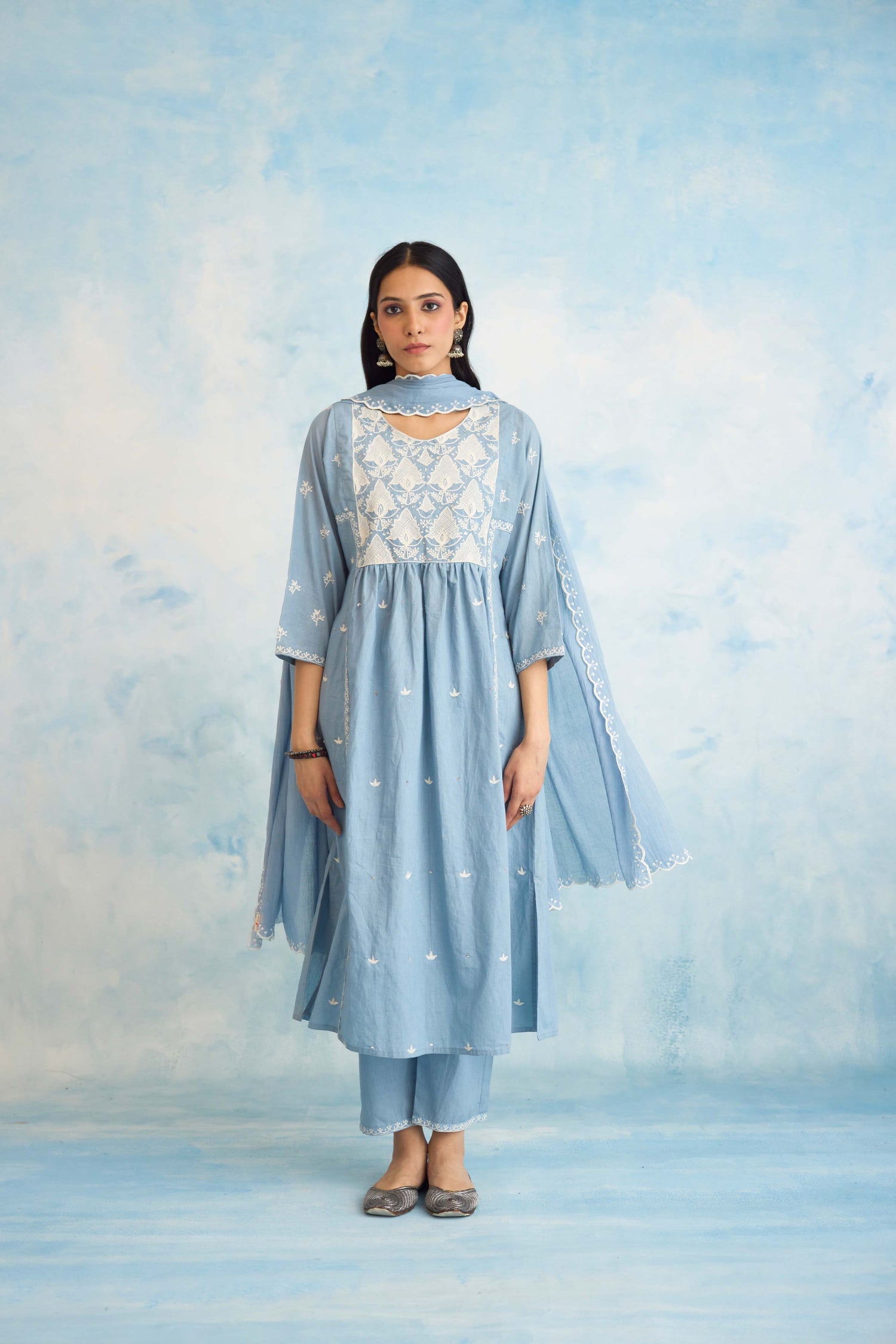 Meera Dupatta Light Blue (9926445859115)