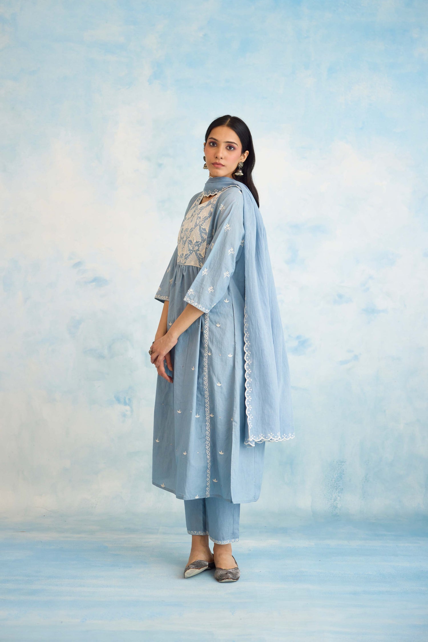 Meera Dupatta Light Blue (9926445859115)