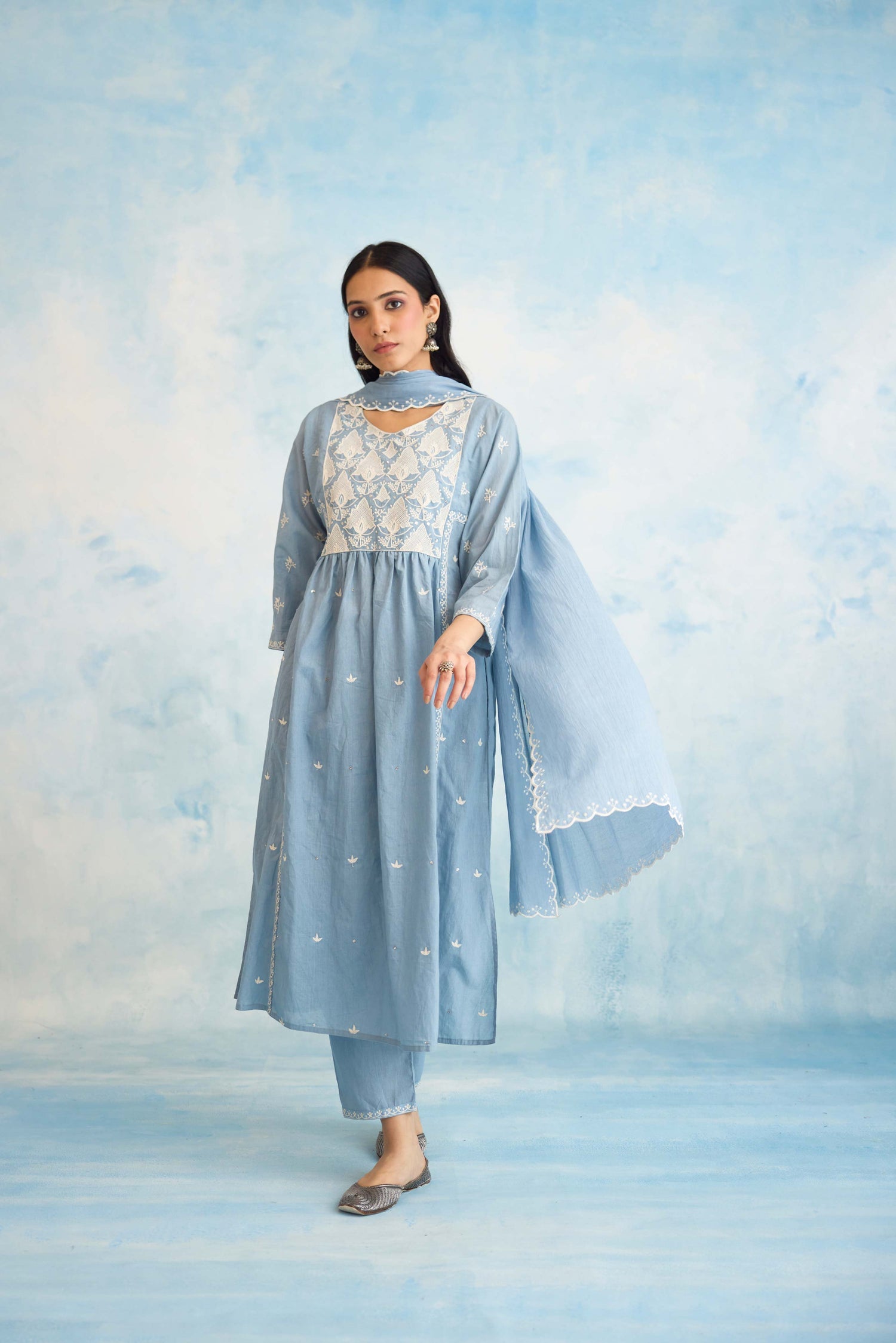 Meera Dupatta Light Blue (9926445859115)