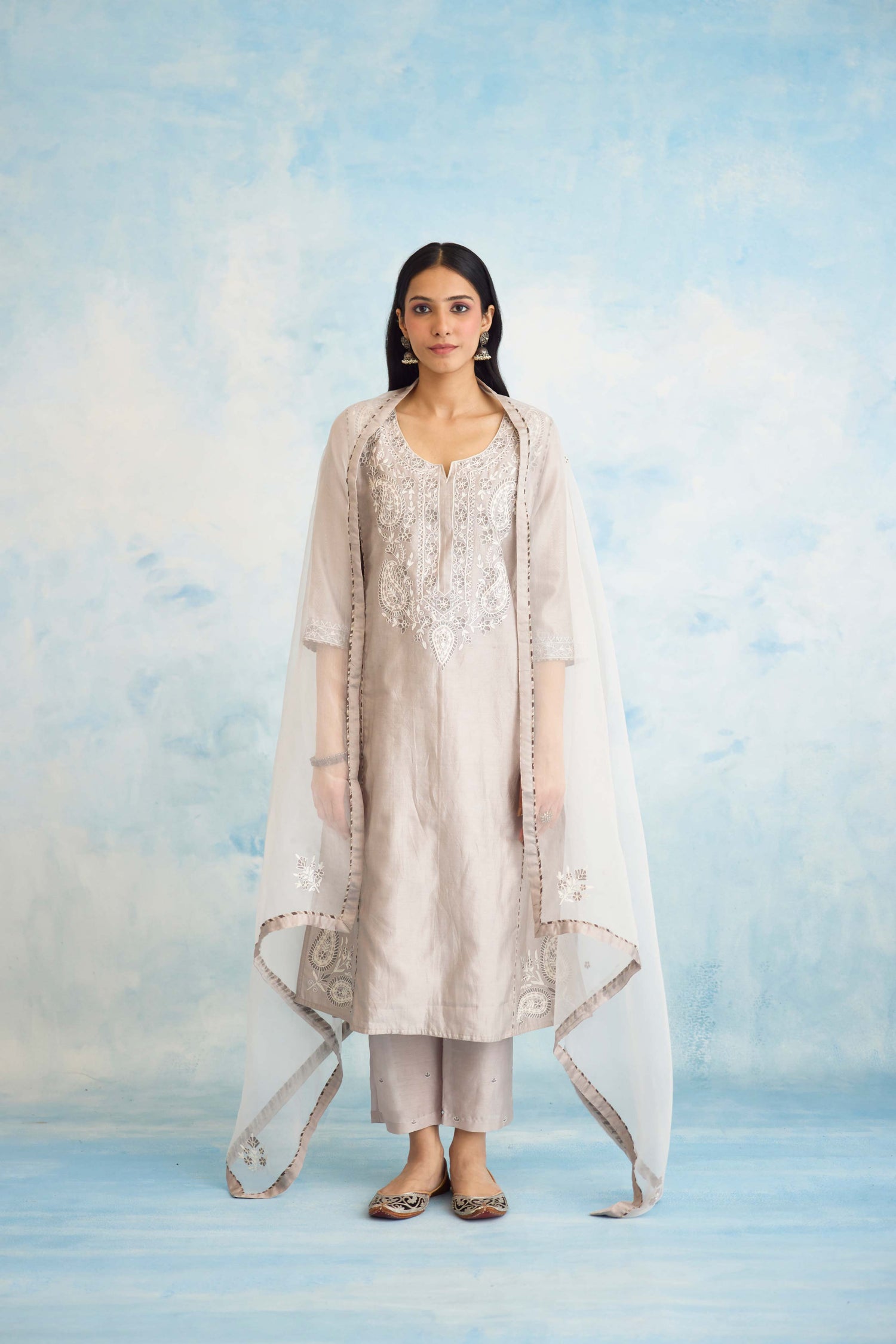 Dienne Dupatta Light Grey (9926152978731)