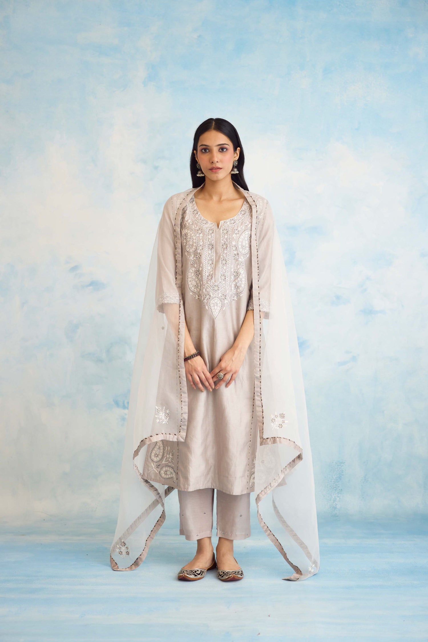 Dienne Dupatta Light Grey (9926152978731)