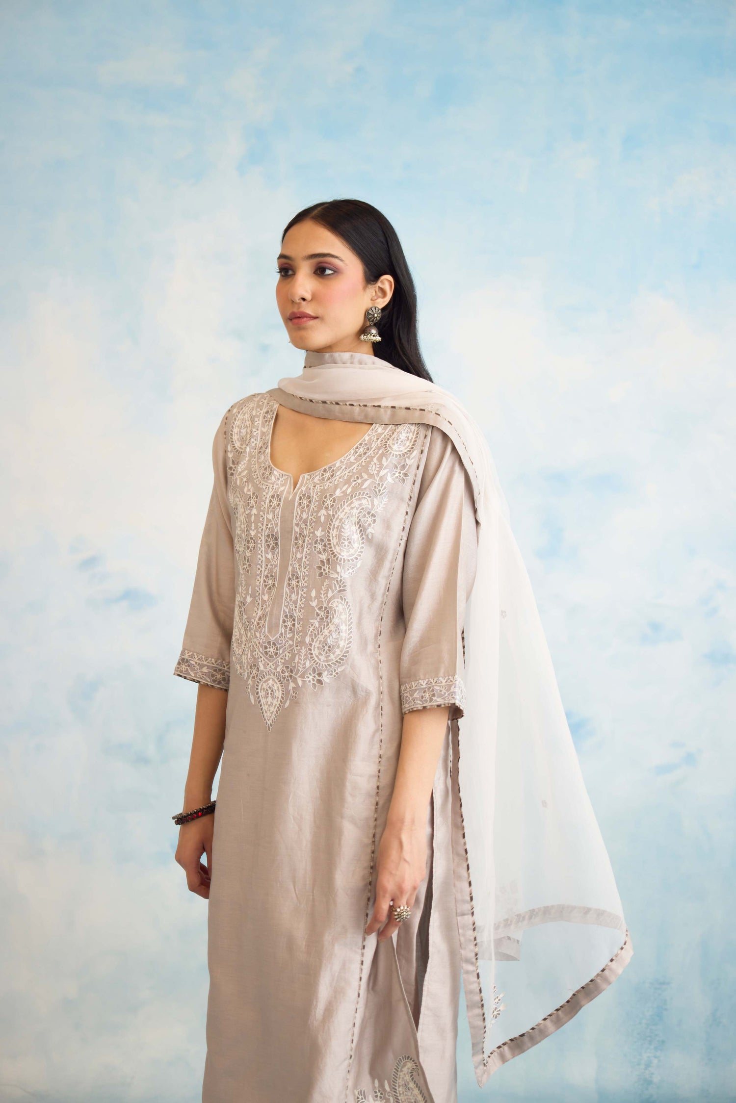 Dienne Dupatta Light Grey (9926152978731)