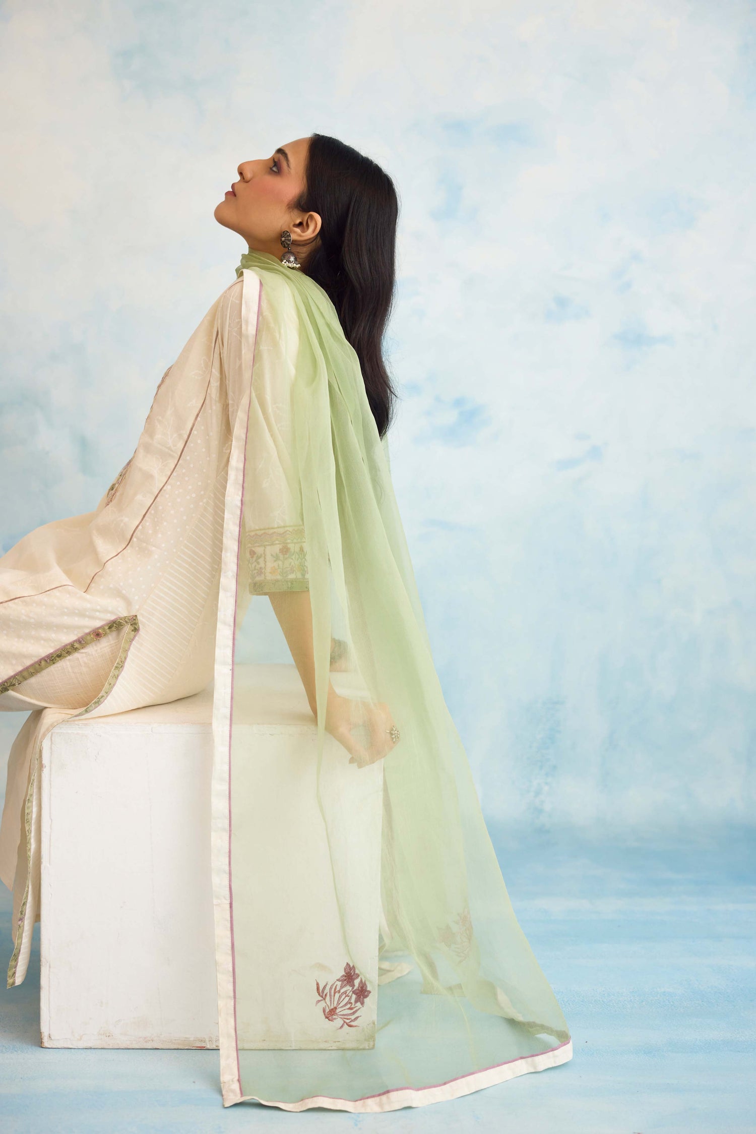 Dienne Dupatta Sage Green (9926456410411)