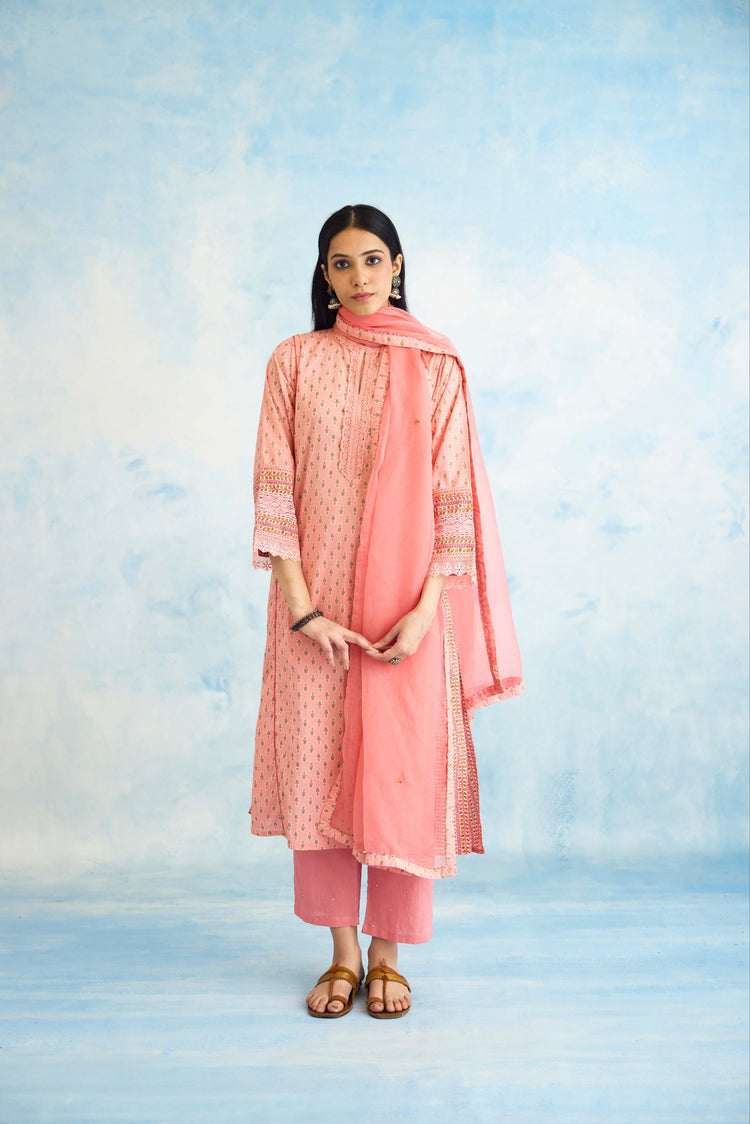 Tulsi Kurta Peach (9926459130155)