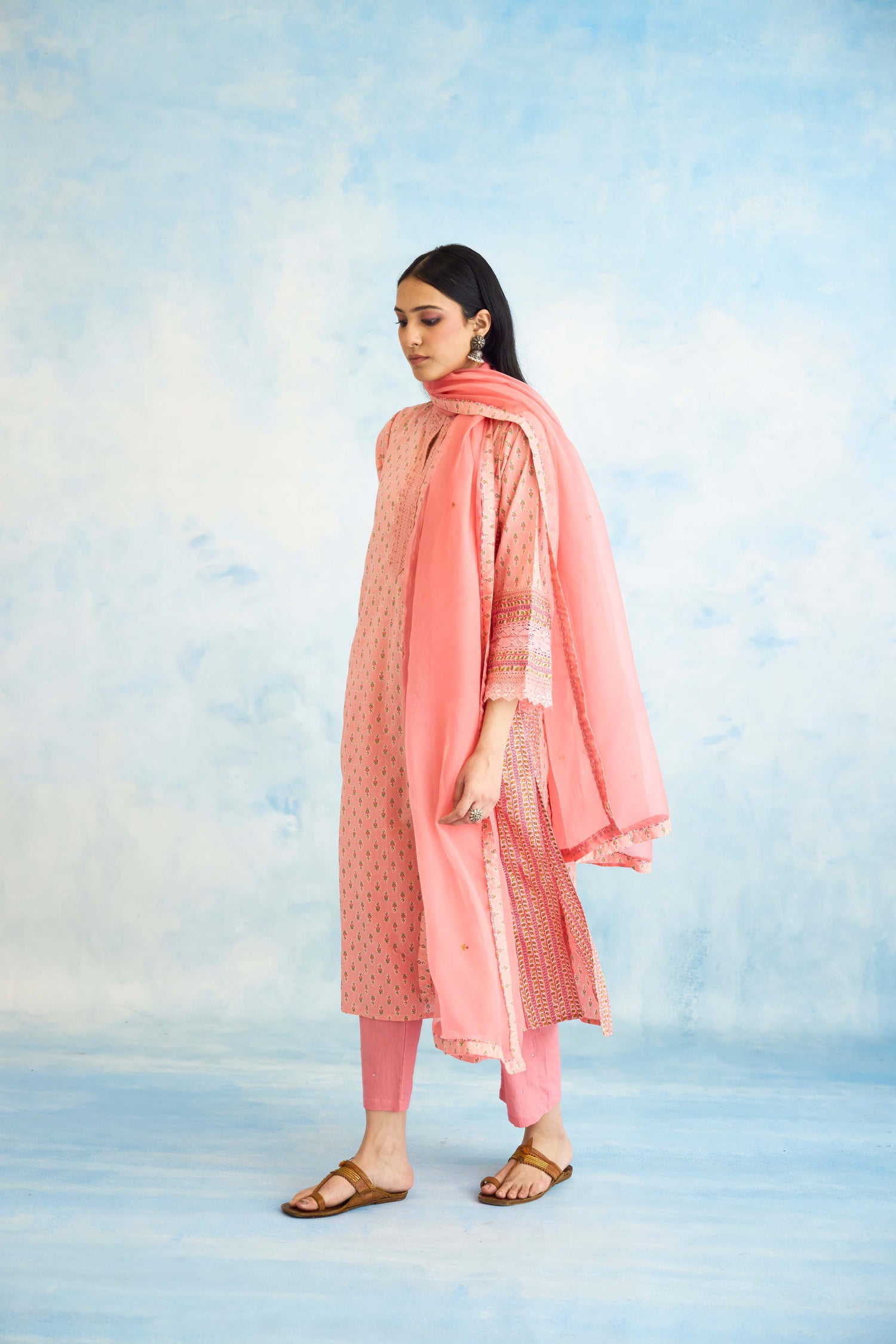 Tulsi  Dupatta Light Peach (9926460014891)