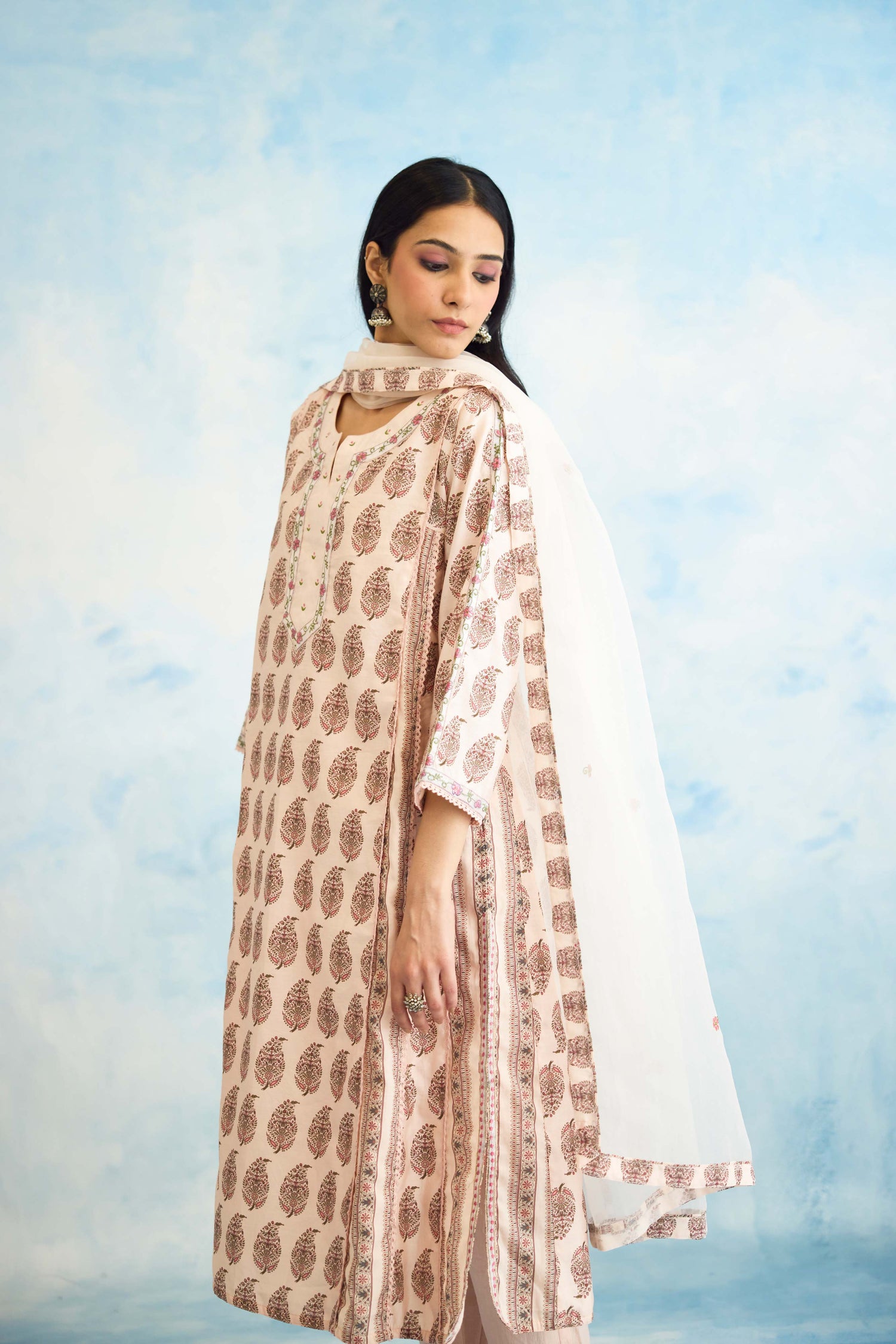 Aruni Kurta Light Peach (9926457295147)