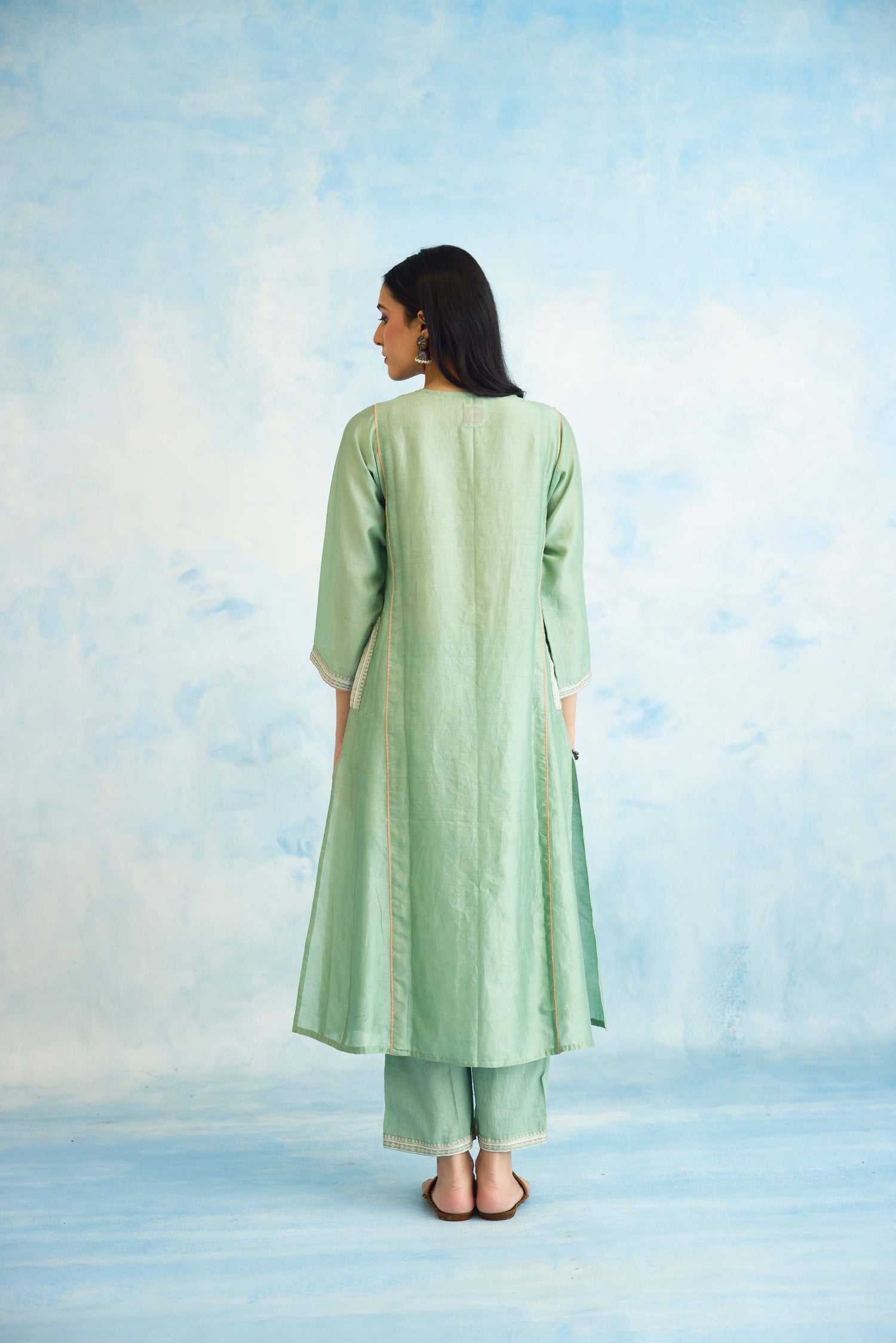 Tulsi Kurta Powder Green (9926450151723)