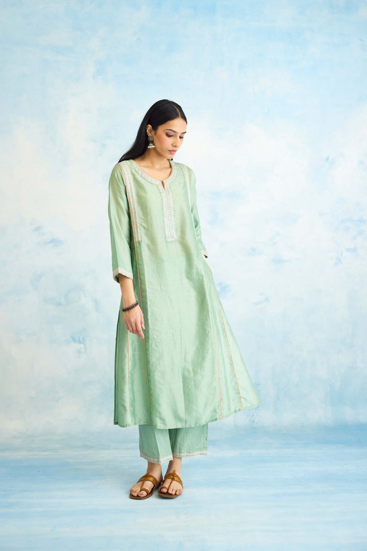 Tulsi Kurta Powder Green (9926450151723)